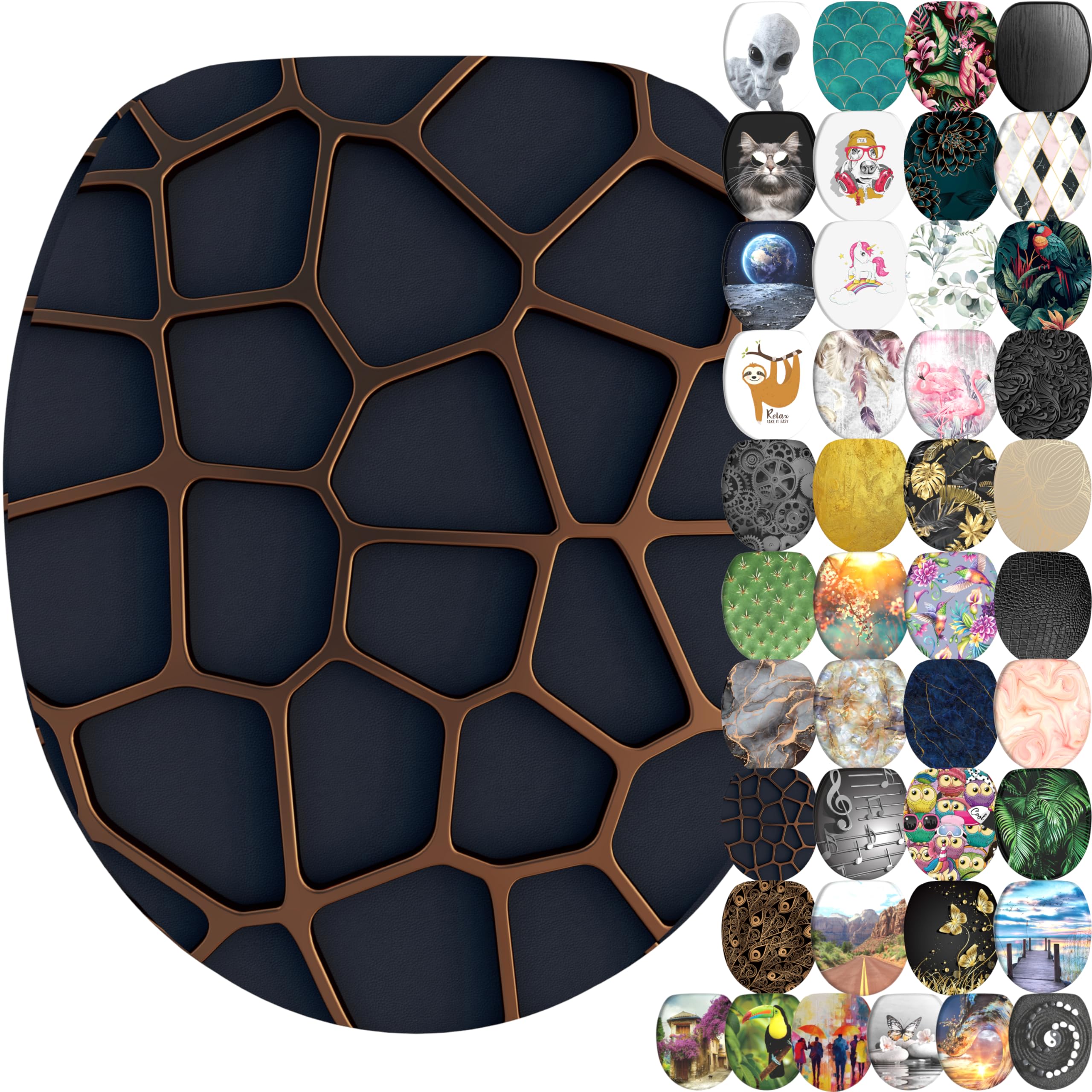Sanilo Mesh Soft Close Toilet Seat With Quick Release, Toilet Lid Detachable At The Press Of A Button, Easy Installation From Above (Mesh)