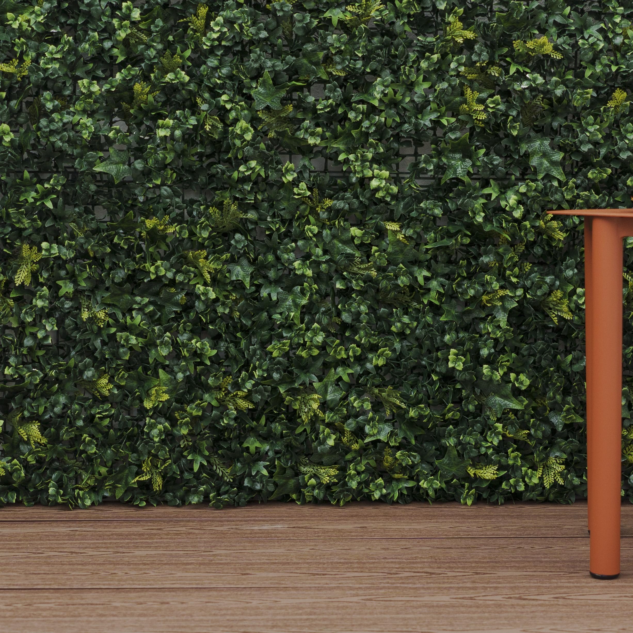 Jardín Vertical Artificial Parana para Exterior e Interior | Pack de 8 Paneles 50x50 cm (2m²) | Plantas Decorativas para Pared Hogar | Protección UV | Diseño Moderno | Muro de Hiedra