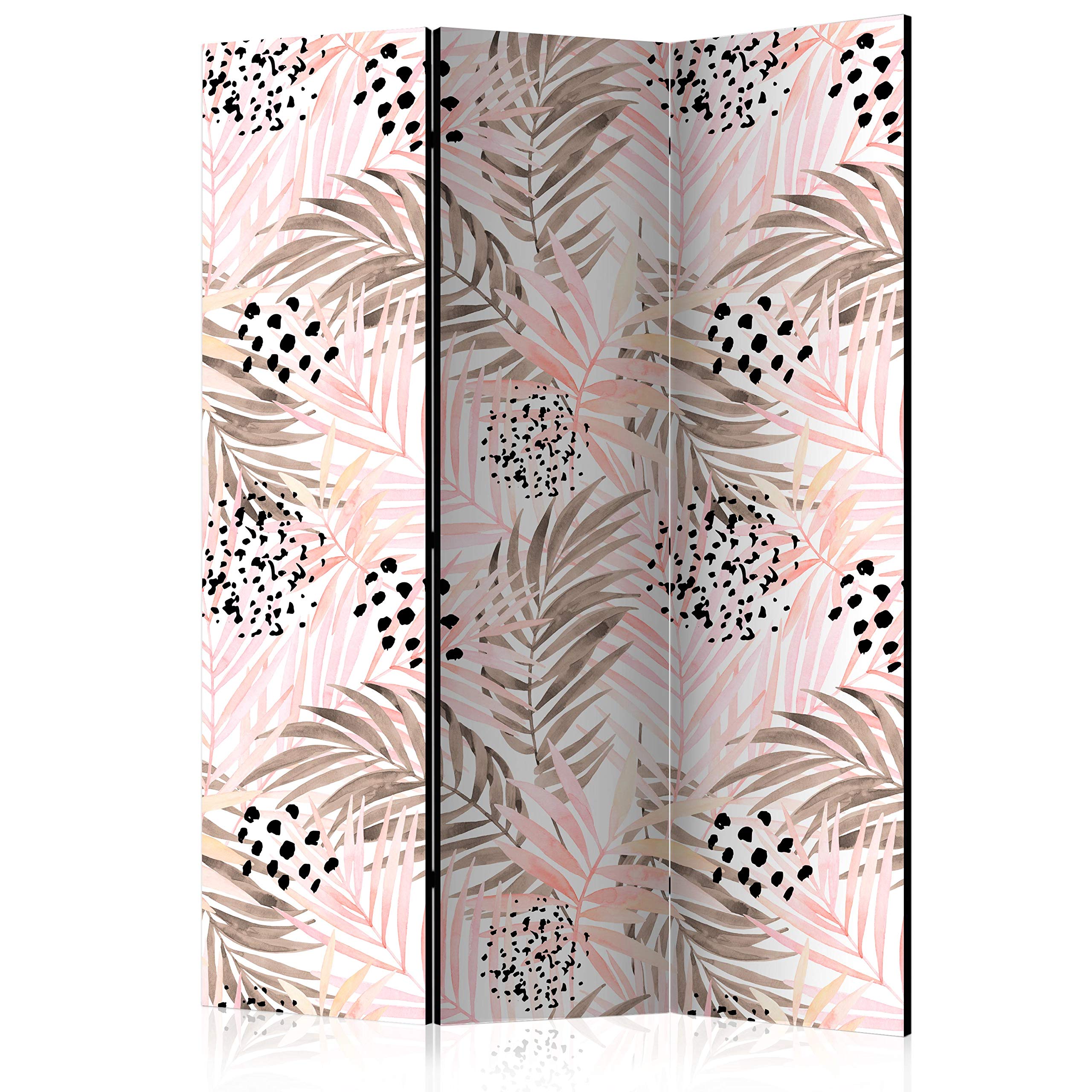 murando Decorative Room Divider Leaf 135x172 cm / 54"x68" Double-Sided Folding Screen 3 Panels Room Partition Non-Woven Canvas Print Opaque Photo Display Nature Abstract White b-C-0259-z-b