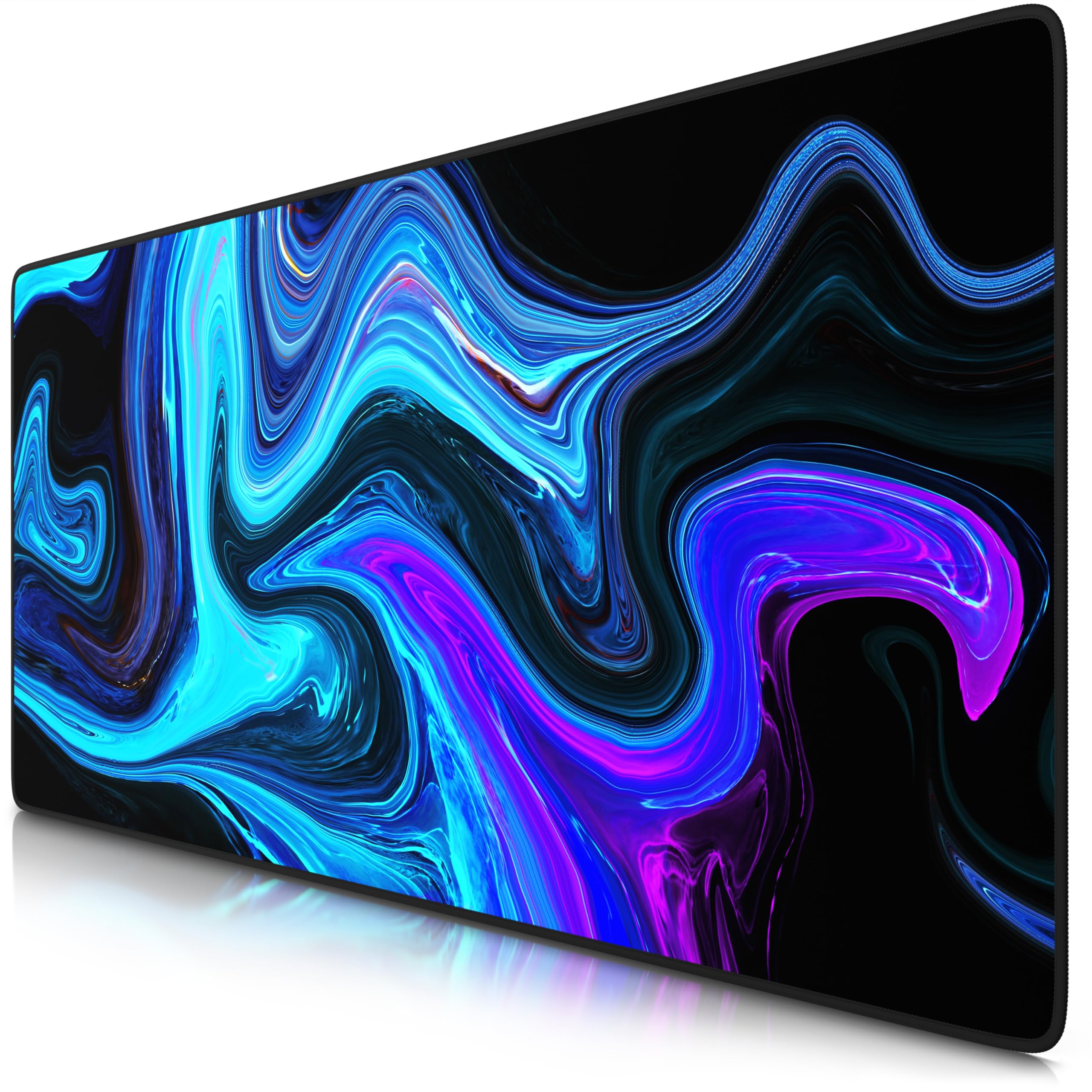 TITANWOLF - XXL Speed Gaming Mauspad 900x400mm - XXL Mousepad - Tischunterlage Large Size - verbessert Präzision und Geschwindigkeit - Blue Liquid