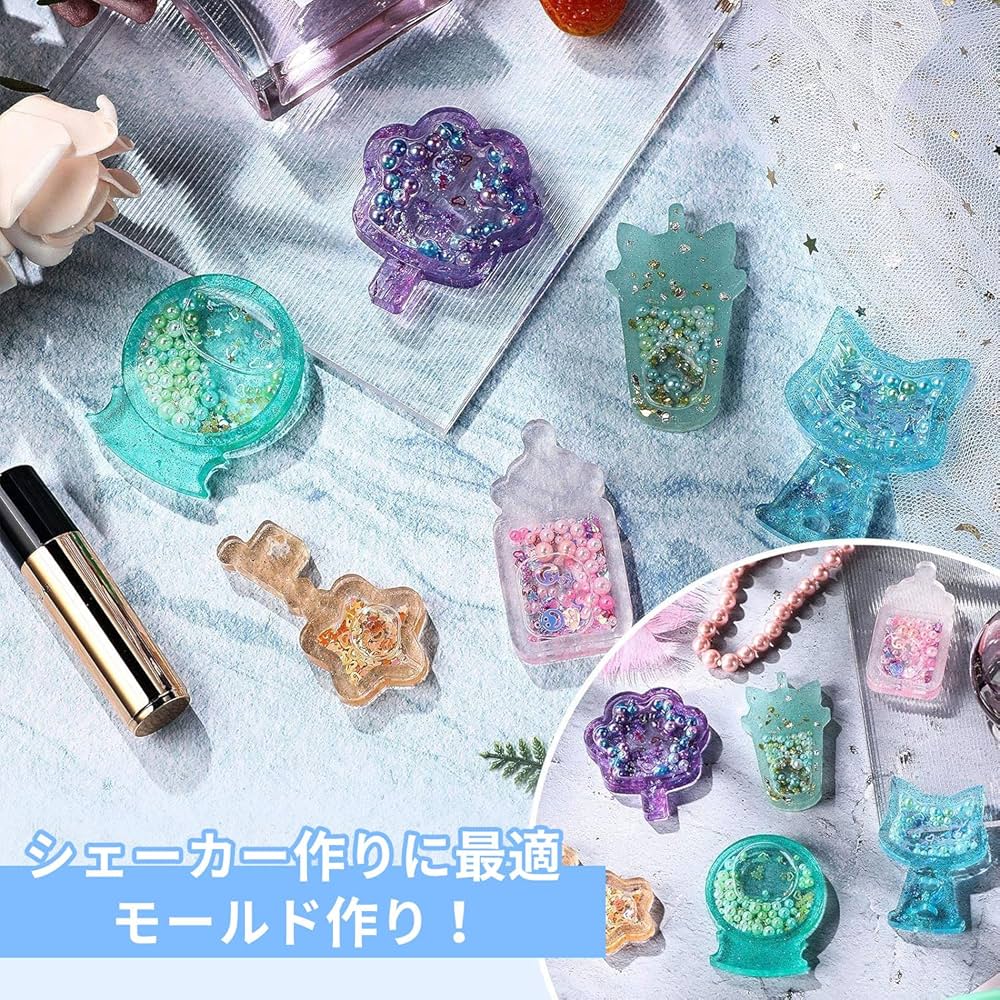 【ち】レジン3点セット Amazon.co.jp: レジン セット PPシート 30枚 ィルム シェイカー