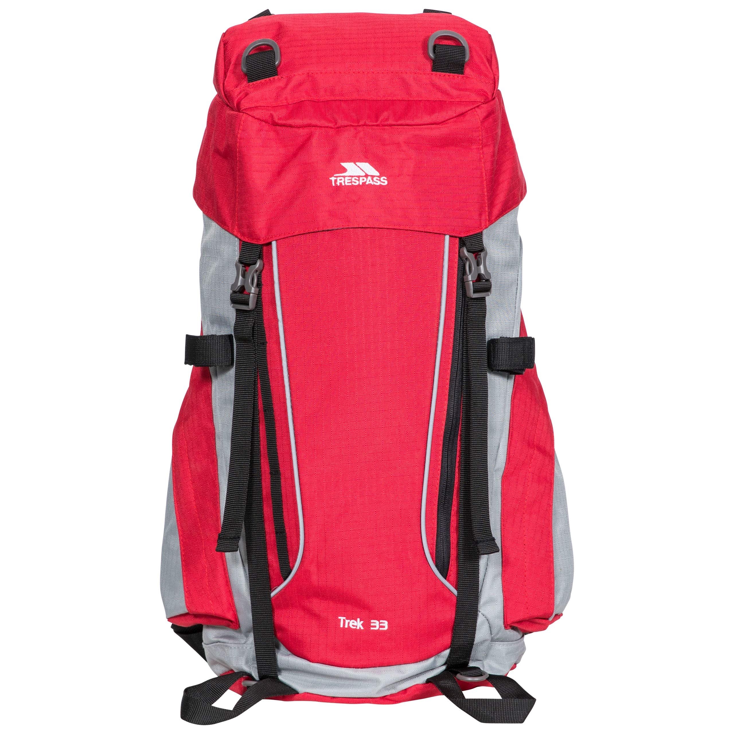 Trespass Men's Red Trek 33L Rucksack Backpack With Logo - Size: One Size