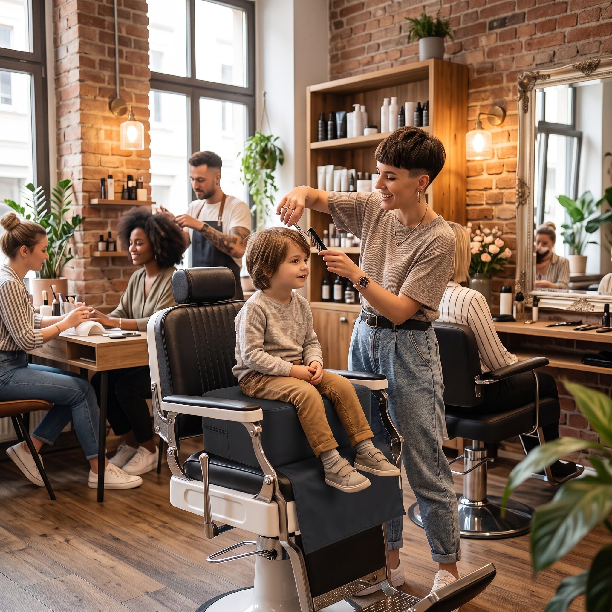 Ejoyous Rehausseur de Siège de Coiffeur Enfant, Rehausseur de Siège Enfant Salon de Coiffure Rehausseur Enfant Chaise de Coiffeur Coussin de Siège Rehausseur, Coussin de Siège Enfant