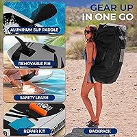 Vista 7 de SereneLife Inflatable Stand Up Paddle Board - Wide Stable Design, Non-Slip Deck for Adults & Youth with Premium Paddle Board Accessories: Carry Bag