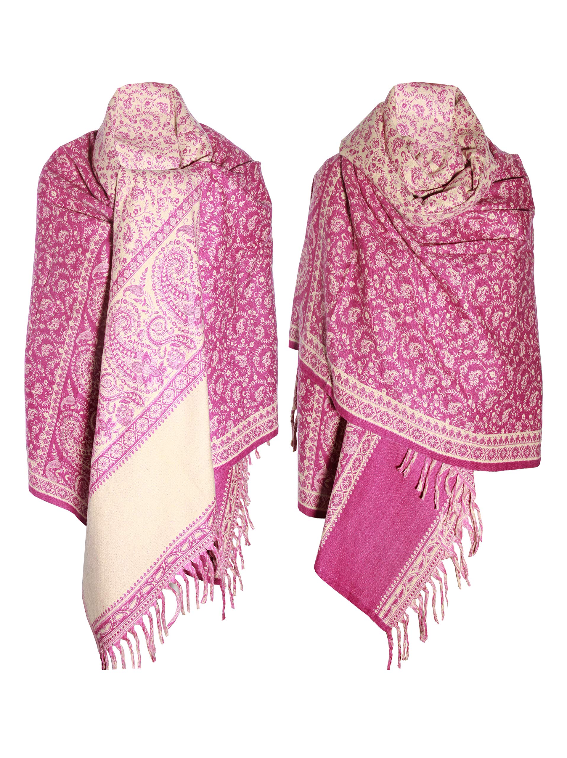 Baby Pink Winterschal Schal aus reiner Yak-Wolle, Dekoration, Decke, Unisex, übergroß, wendbar, luxuriös