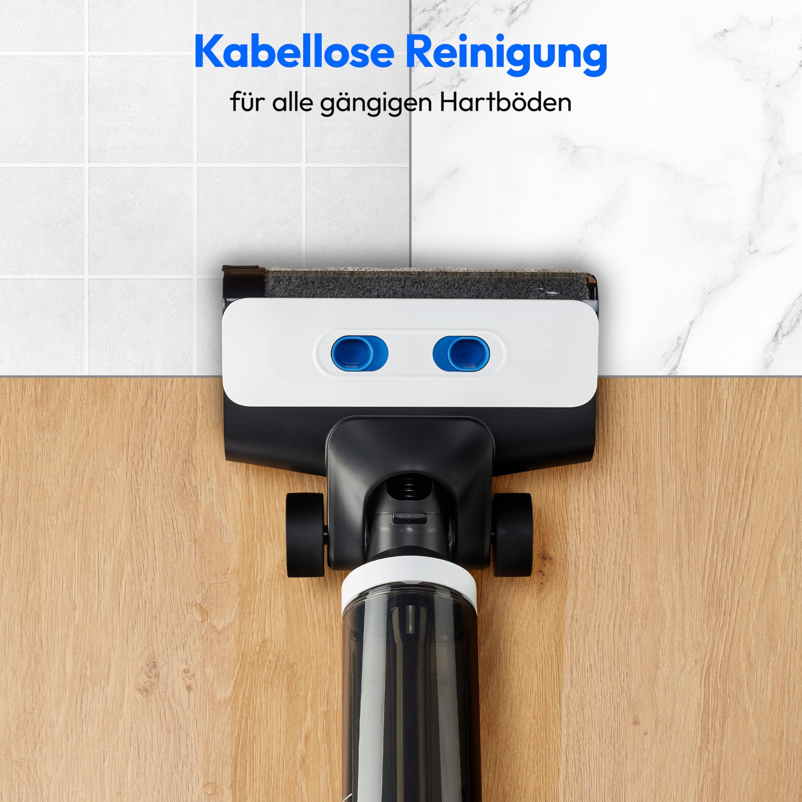 MEDION Nass Trockensauger H30 (2in1 kabelloser Saugwischer und Akku Staubsauger, bis zu 45 Min Laufzeit, getrennter Frischwasser Schmutzwassertank, Wischsauger für Hartböden Teppich)