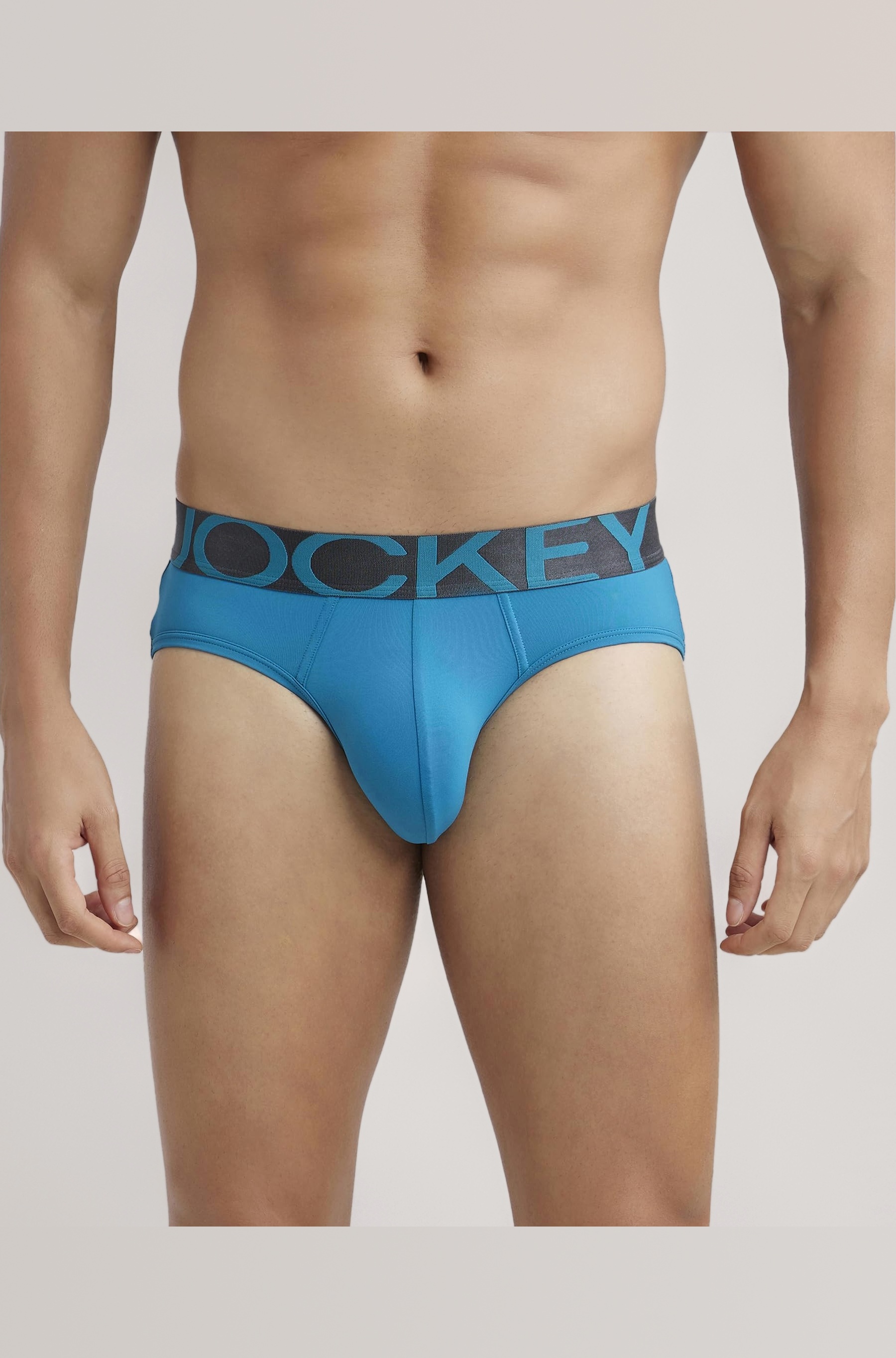 IC27 Men's Tactel Microfiber Elastane Stretch Solid Brief with Moisture Move Treatment