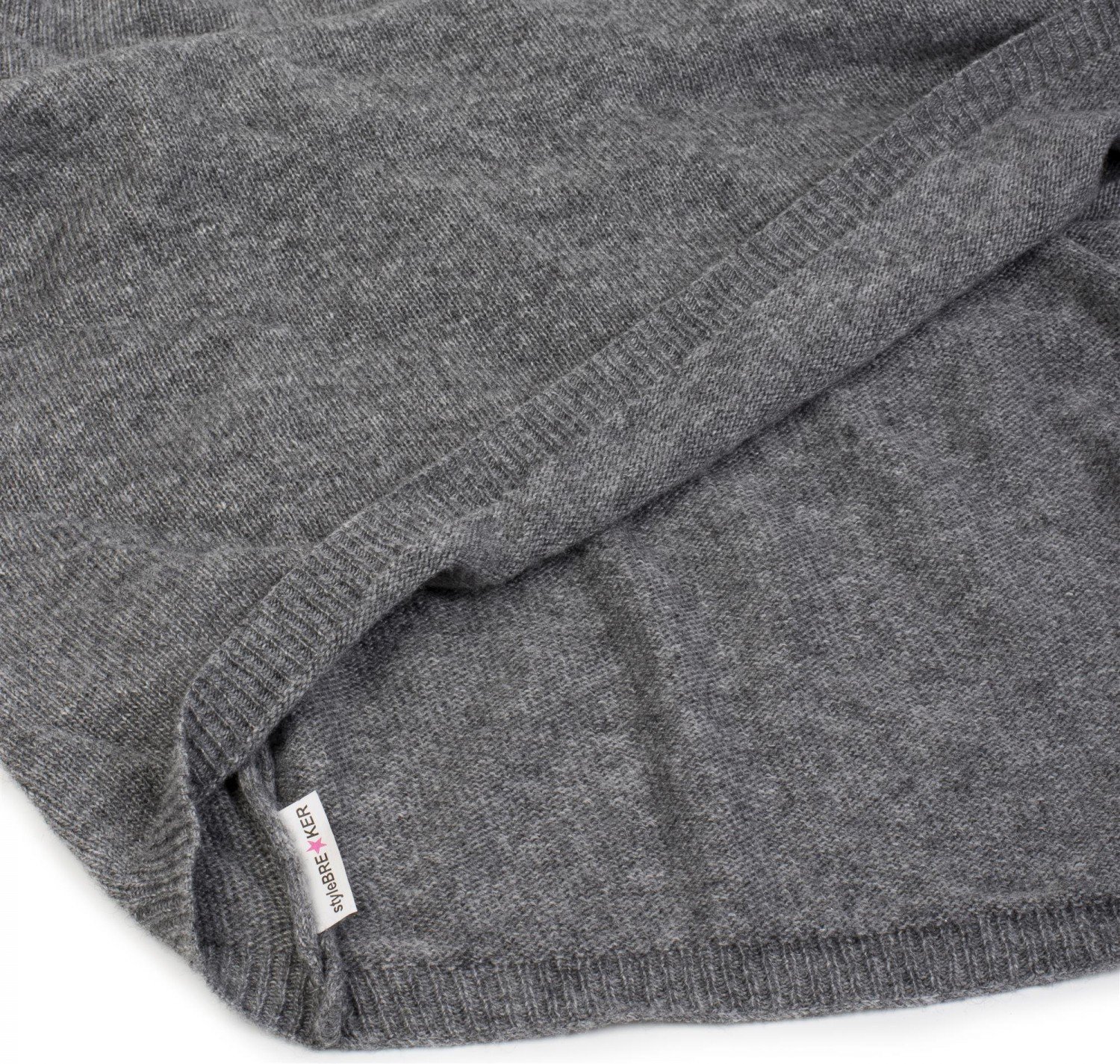 styleBREAKER Damen Feinstrick Poncho in Unifarben, leicht asymmetrischer Schnitt, Ärmellos, Rundhals 08010042, Farbe: