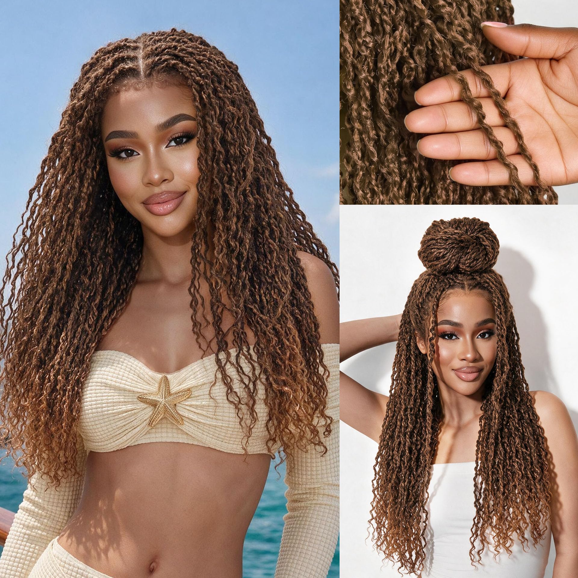 Photo 1 of Frodio Micro Twist Curly Wig 24" Ombre Brown