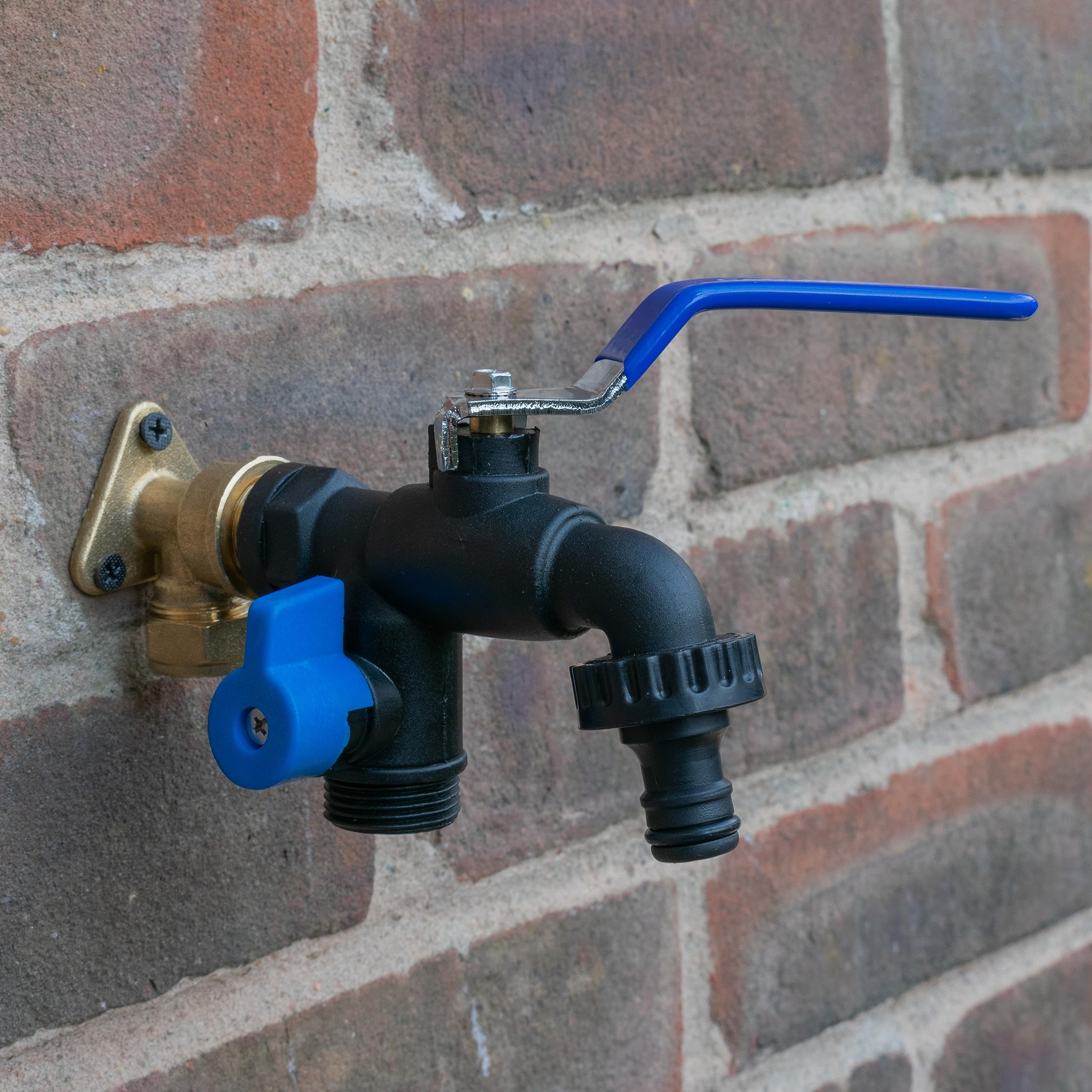 Cost Wise Men's Brass Garden Watering 1/2" Bsp Outdoor Double Outlet Pvc Lever Tap With Thread