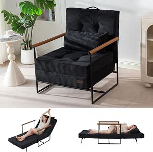 MAXYOYO Chair Bed, Adjustable Sleeper Chair, Single Sofa Bed with Frame