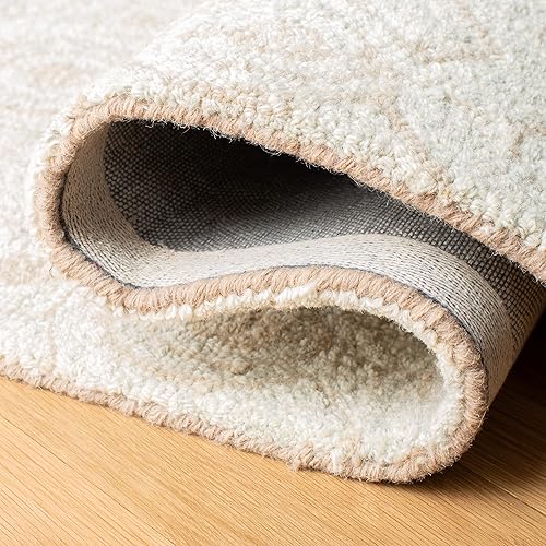 Miniatura 7 de SAFAVIEH Micro-Loop Collection - Alfombra de área de 10 x 14 pies, marfil y verde claro, lana hecha a mano, ideal para zonas de alto tráfico en sala