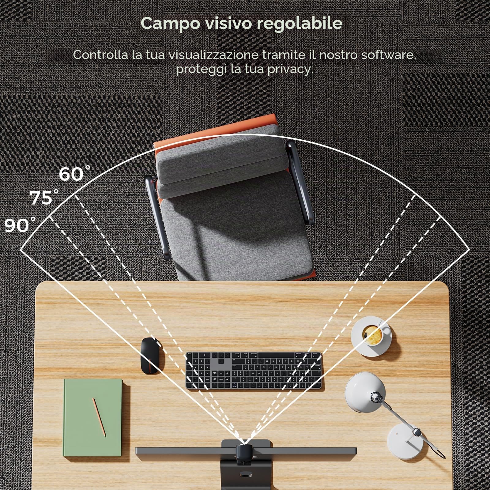 NearStream V02 Webcam 2K PC 1080p 60fps, Autofocus,Riduzione Rumore | webcam USB 2K a 30 fps, campo visivo di 60°/75°/95°, controllo tramite software, plug & play, acquisizione audio fino a 3m