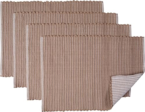 Miniatura 1 de Sticky Toffee - Manteles individuales y caminos de mesa gruesos, acanalados, con diseño de granja y de rombos