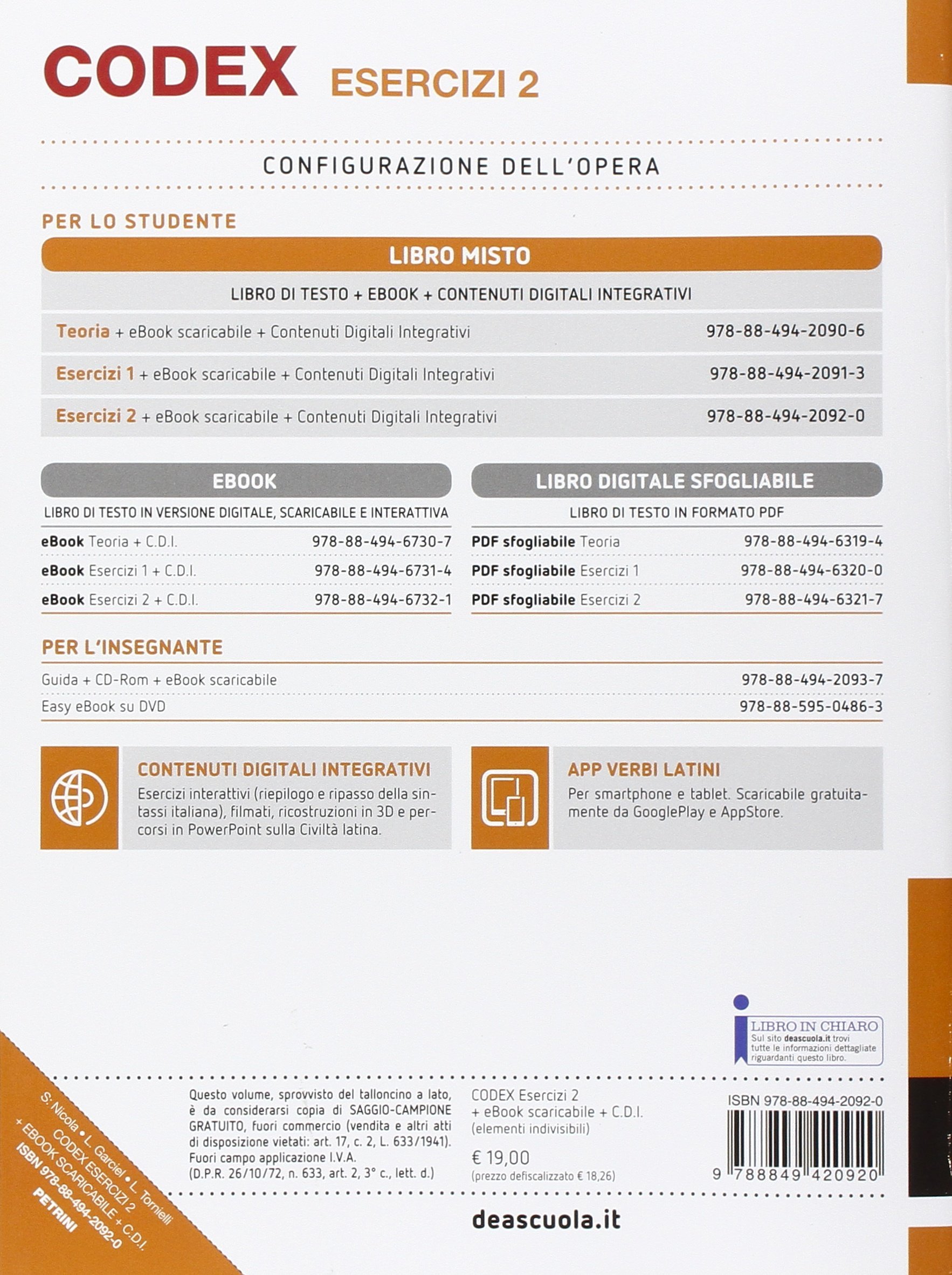 Codex. Esercizi. Per le Scuole superiori. Con e-book. Con espansione online (Vol. 2)