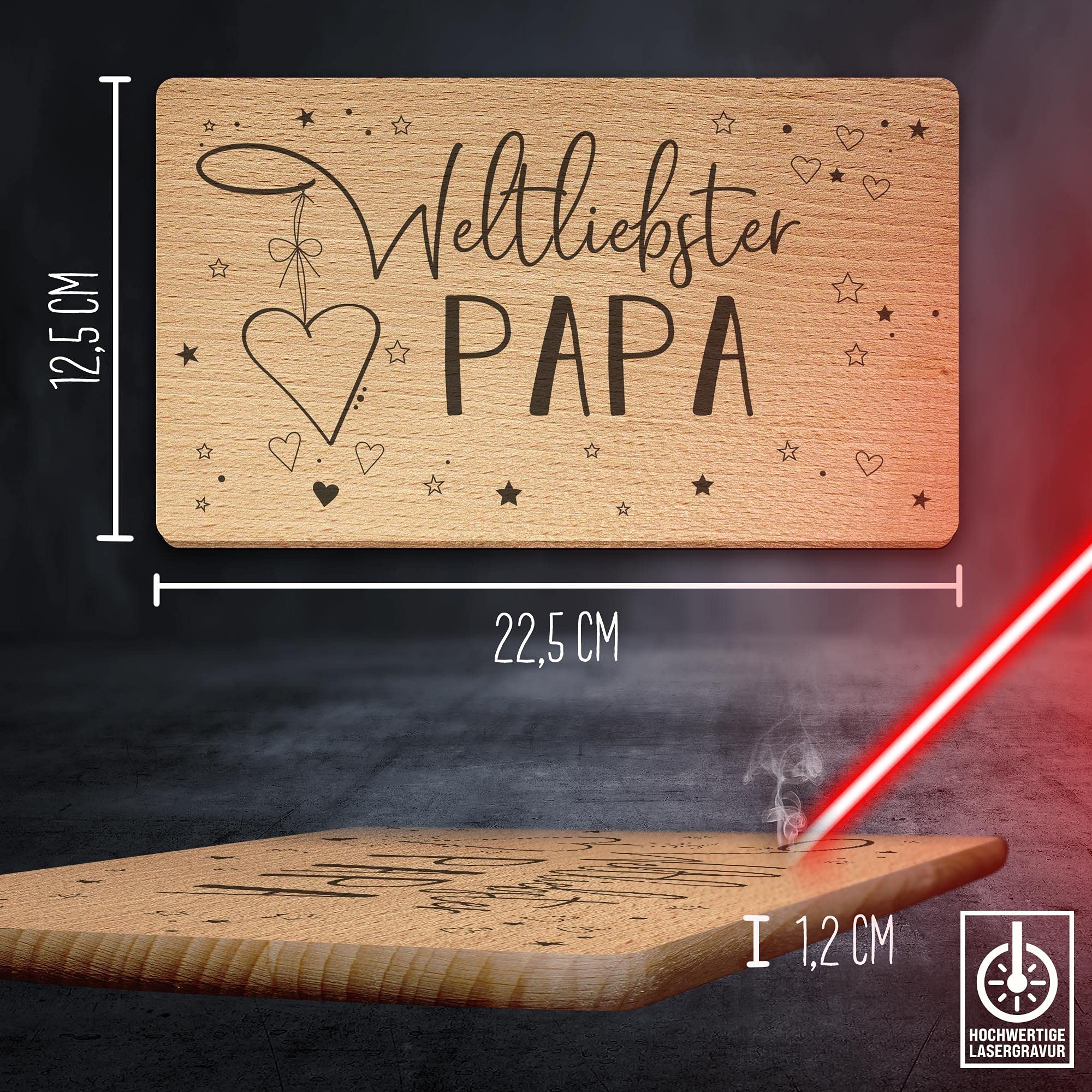 Frühstücksbrett Mit Gravur - Weltliebster Uropa Geschenk Aus Buchenholz