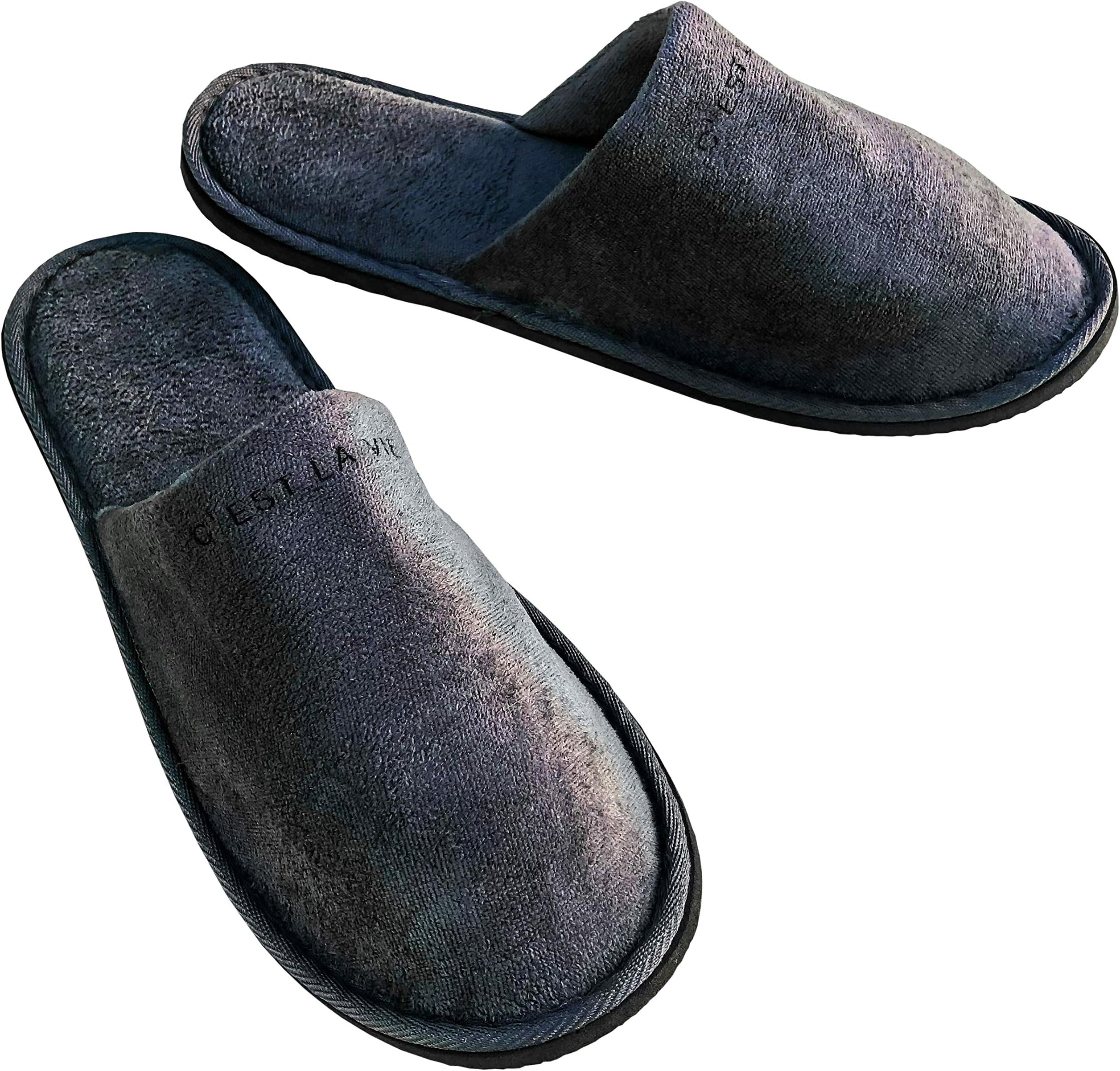 10 BULK Pack - Luxury Spa Bath Hotel Slippers by C’est La Vie - 30cm - Padded Heel, Closed Toe + Durable Non Slip Sole For Men & Women Unisex - Travel Hotel & Guest Amenities Toiletries