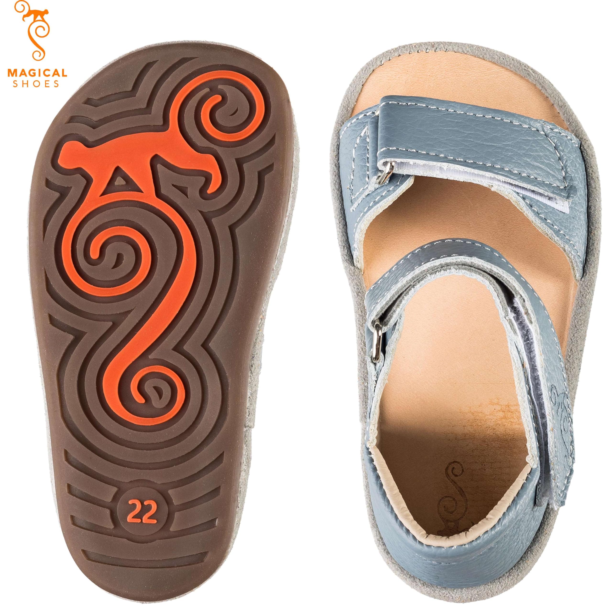 Magical Shoes Kindersandalen, Barfußschuhe Kinder, Sandalen Mädchen & Jungen, Minimalschuhe mit Klettverschluss, Barefoot Sandals Kids, Gr. 24-29, Kiki