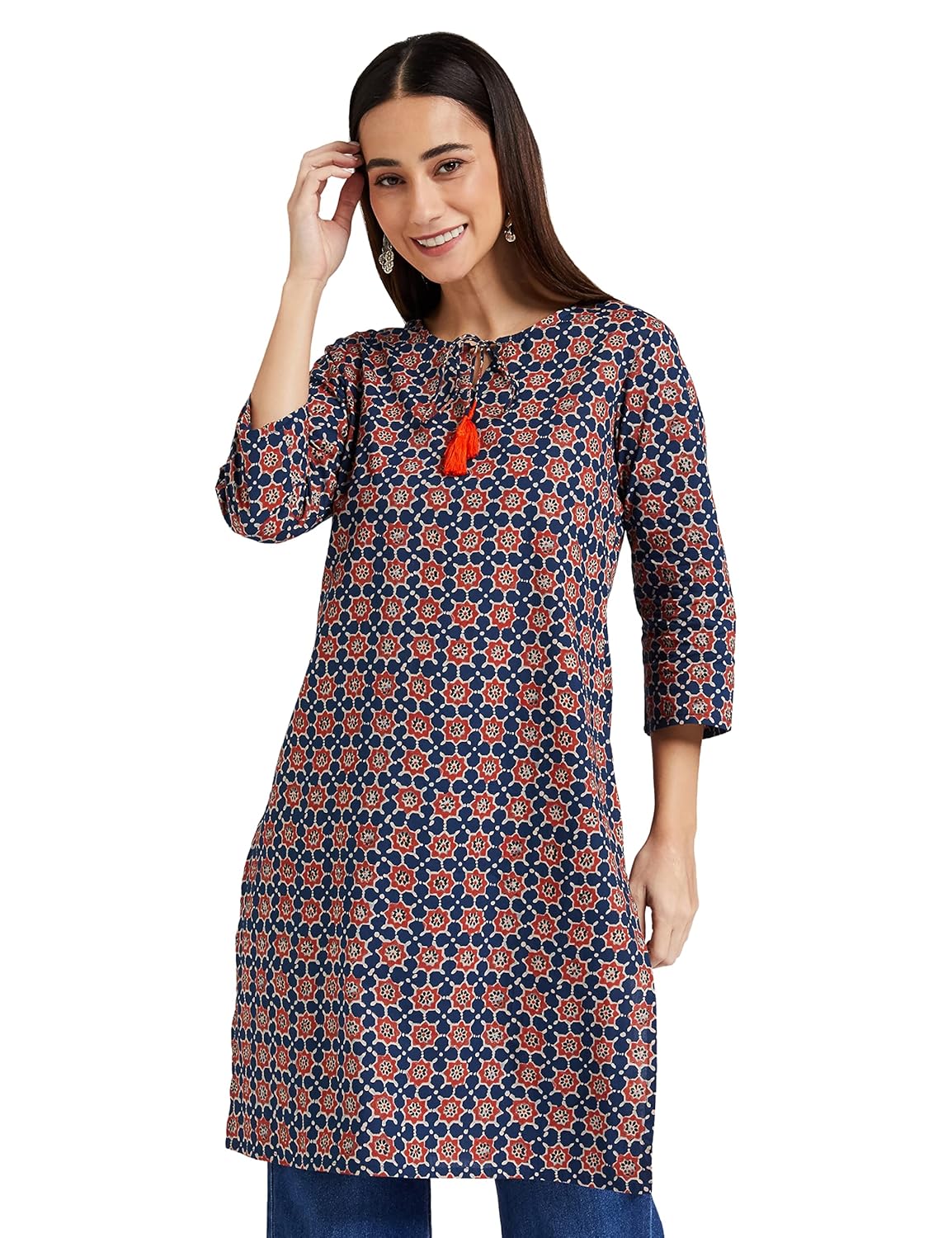 Amazon Brand – Myx Women’s Cotton Regular Fit Kurta