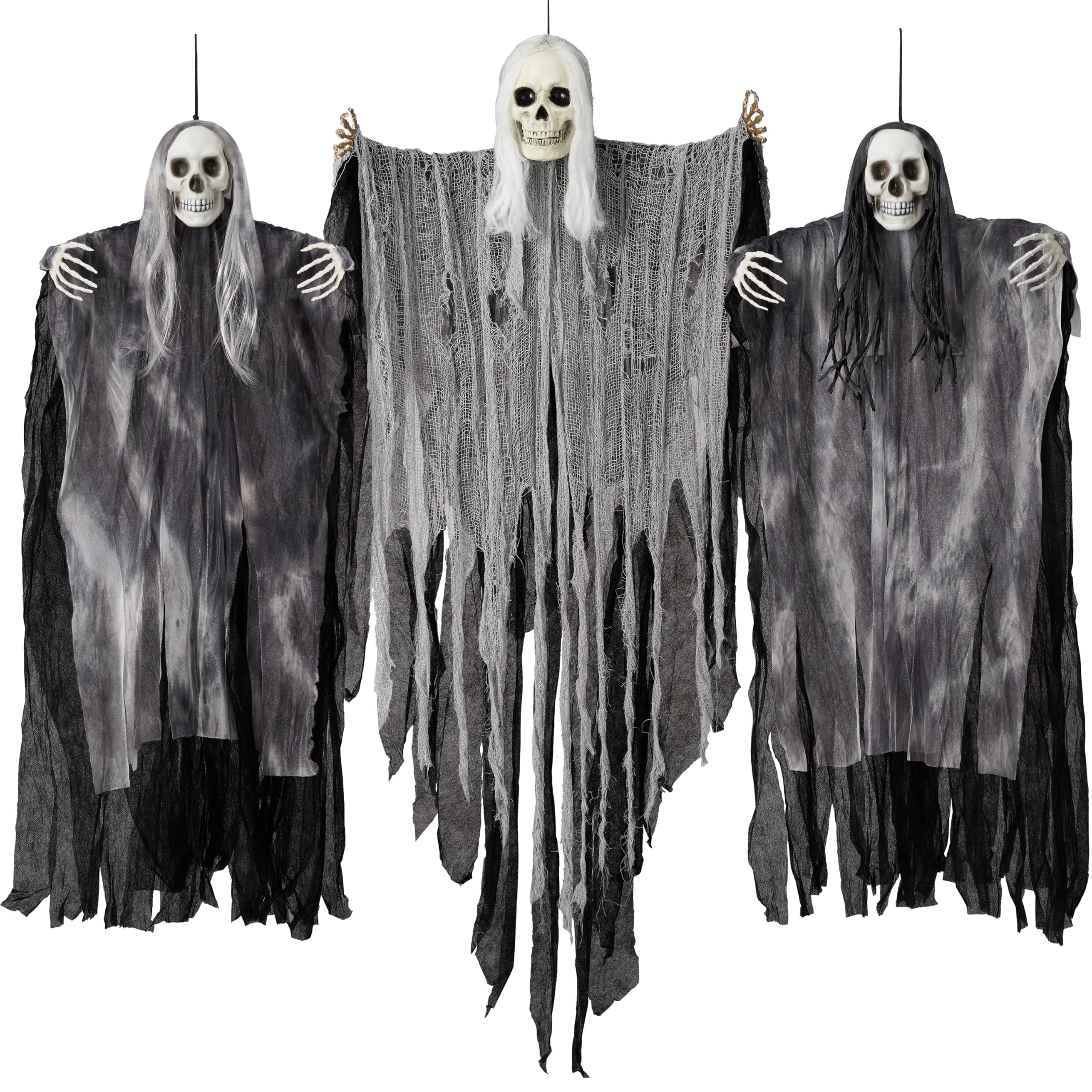 JOYIN 3 Pcs Halloween Hanging Grim Reapers, one 55 , Two 35