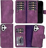 Vista 28 de HARDISTON Funda de piel auténtica de alta calidad hecha a mano para iPhone XR, tarjetero doble, funda magnética desmontable, función atril Marrón