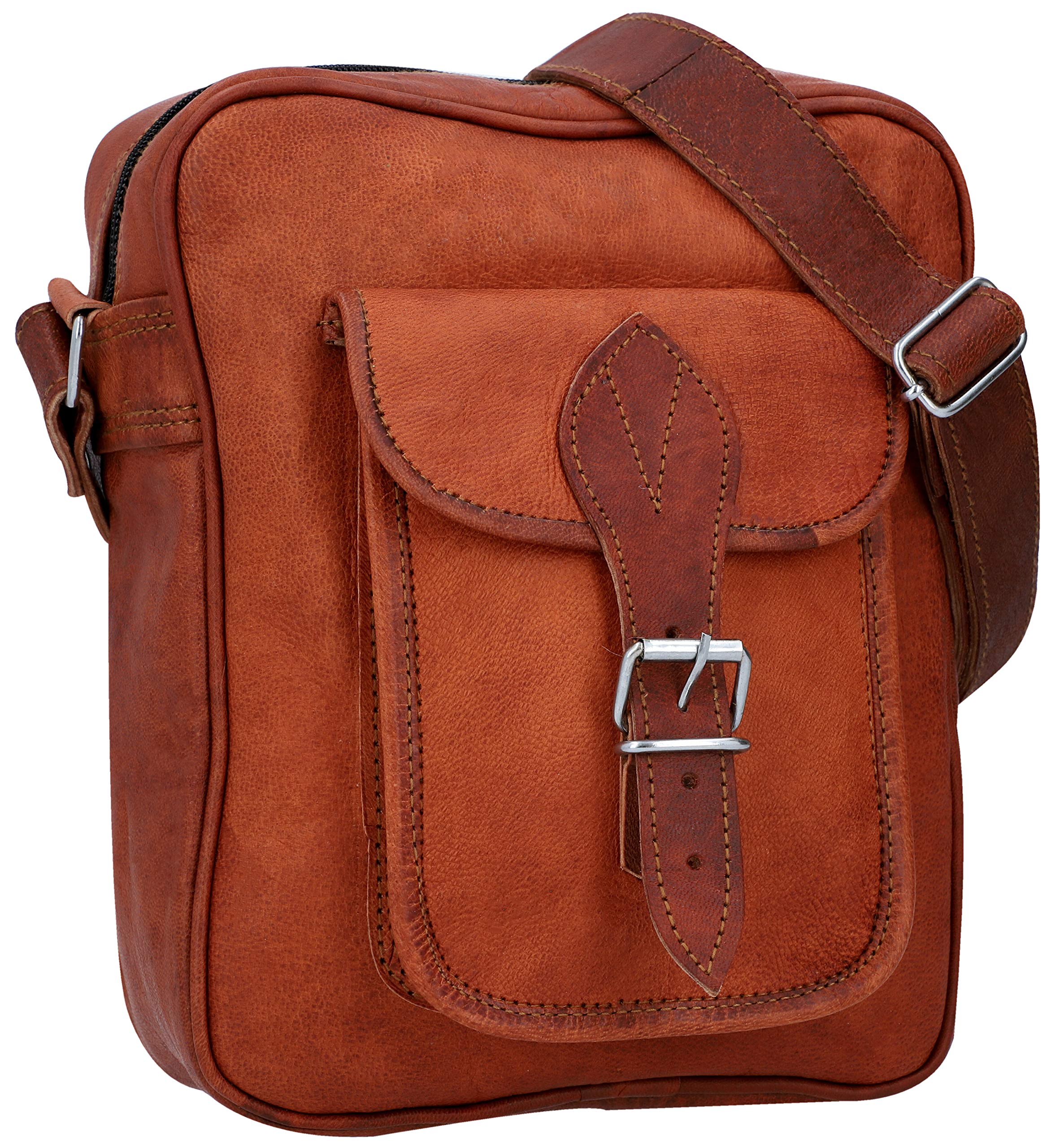 Gusti Leder nature "Frank Bolso College Bandolera Vintage Universidad Clases Oficina Trabajo Carpetas Libros Portátil Retro Unisex Marrón H48
