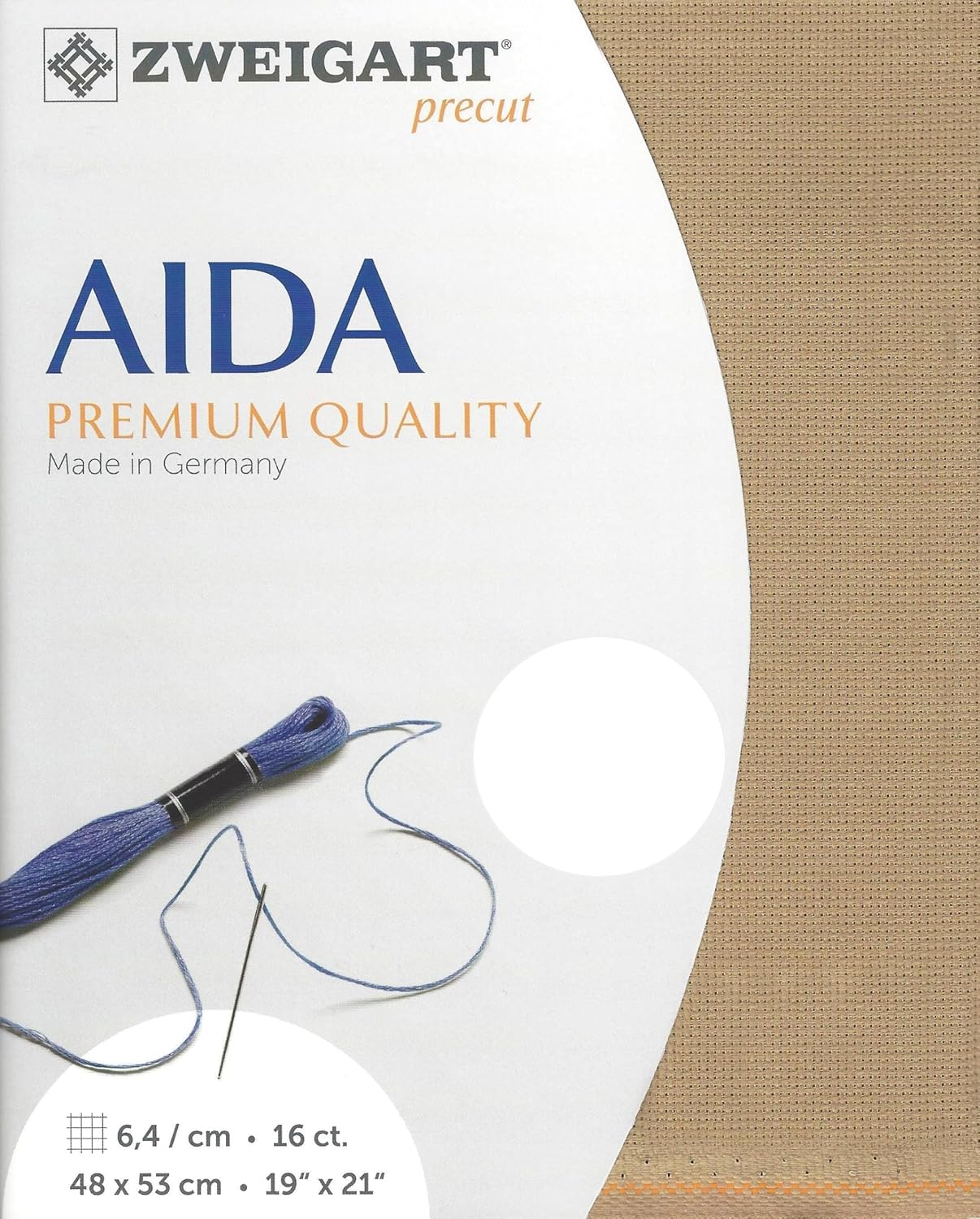 Wizardi Aida 16 Count Navy Blue 3251/589. Needlework Canvas, Cross-Stitch Fabric, Embroidery Cloth, Needlepoint Canvas. 100% Cotton. Precut Zweigart