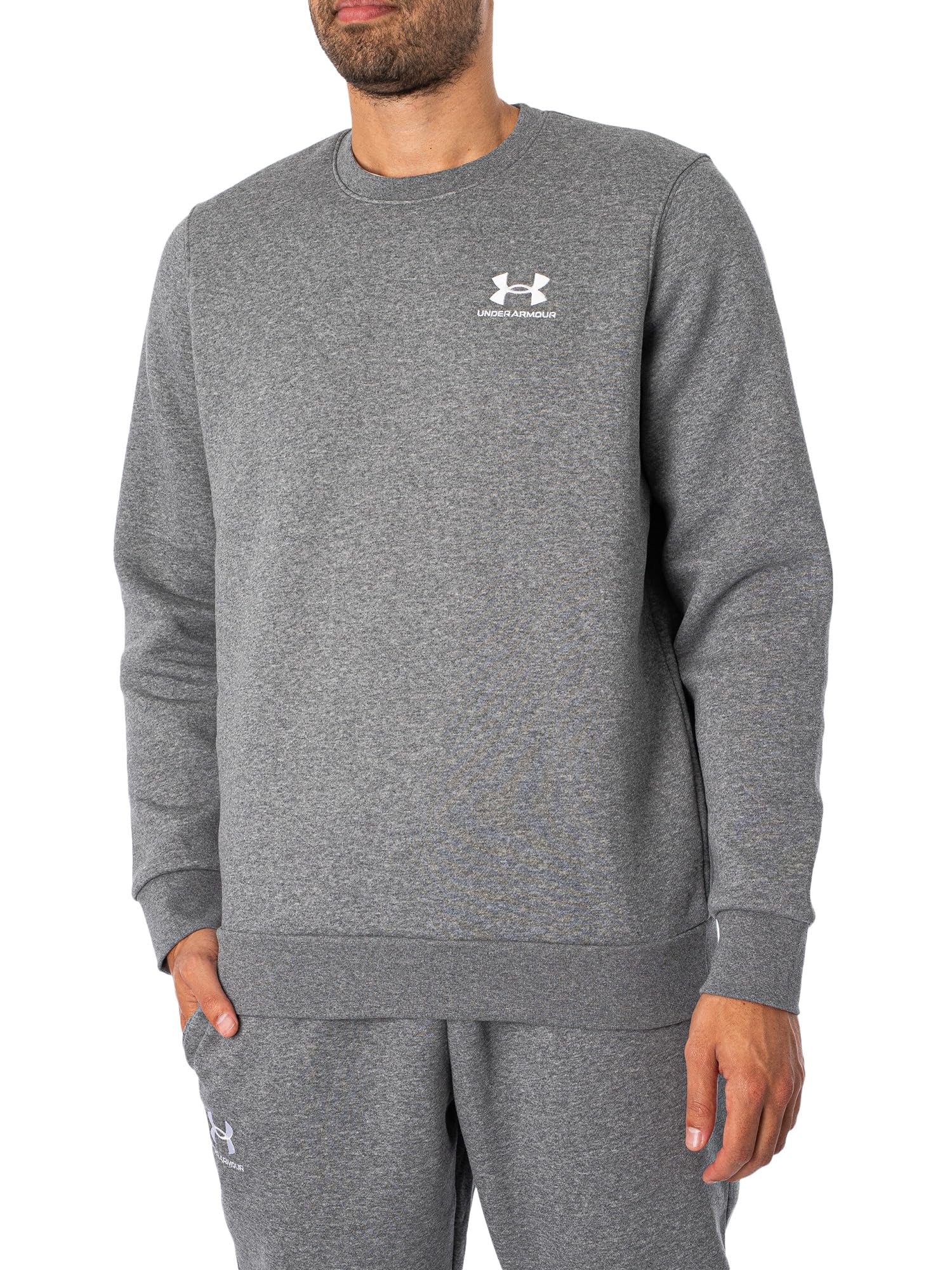 Under Armour Men's UA Essential Fleece Crew Top in Pile Uomo