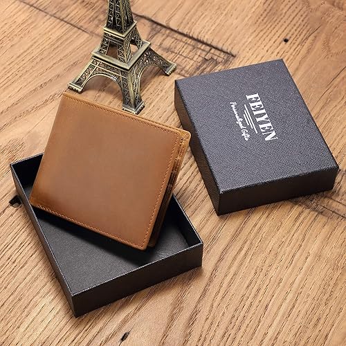 Miniatura 6 de Cartera de cuero grabada personalizada para marido, novio, papá, hijo, cumpleaños, Navidad, Día del Padre, San Valentín, aniversario, graduación,