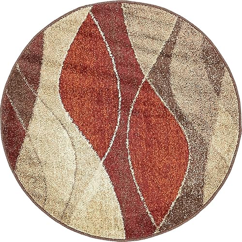 Unique Loom Colección Otoño Alfombra de Área - Plantation (3' 3" Redonda, MulticolorBeige)