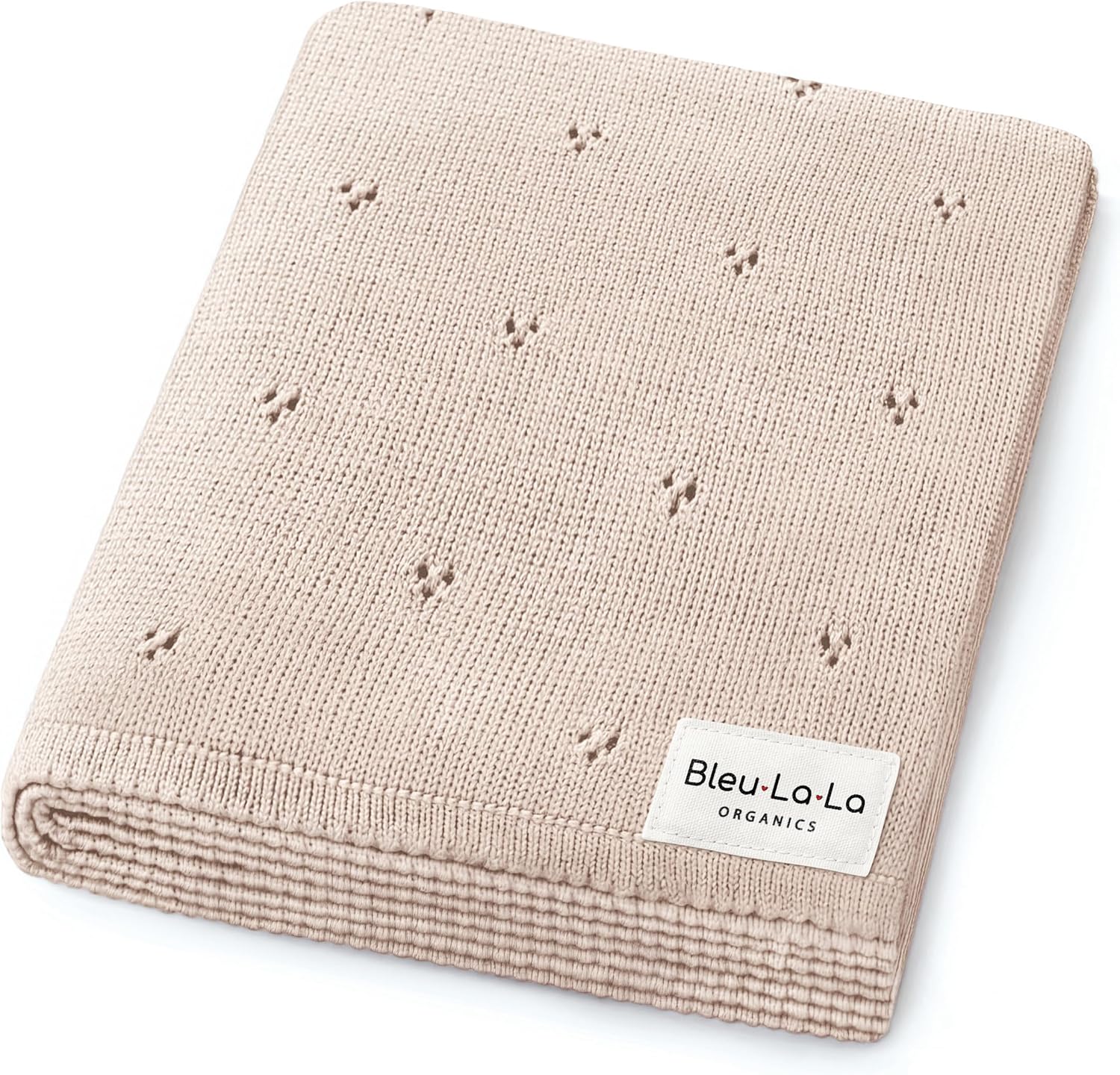 100% Luxury Organic Cotton Pointelle Knit Baby Quilt Blanket – Refined Lightweight Heirloom Nursery Essential (Pointelle - Oatmeal)