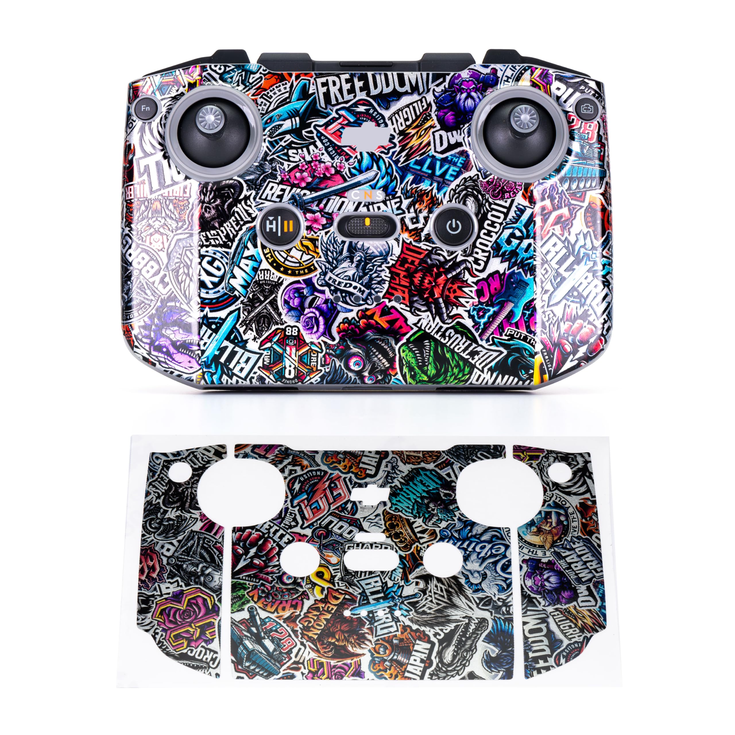 WRAPGRADE Skin Stickers Compatible with DJI RC-N2/N3 (Metal Sticker Bomb)