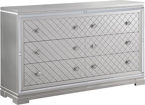 Miniatura 7 de Coaster Eleanor - Juego de 4 piezas de madera tamaño Queen en platamercurio metálico