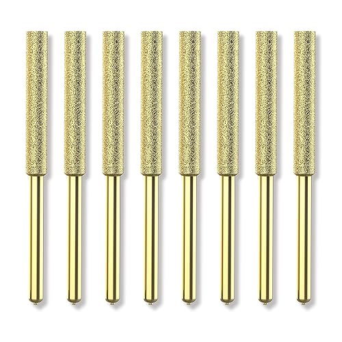 Bits - Ruedas de afilado de diamante con revestimiento de titanio, archivos de motosierra de alta dureza 5/32 para afilador eléctrico de motosierra.