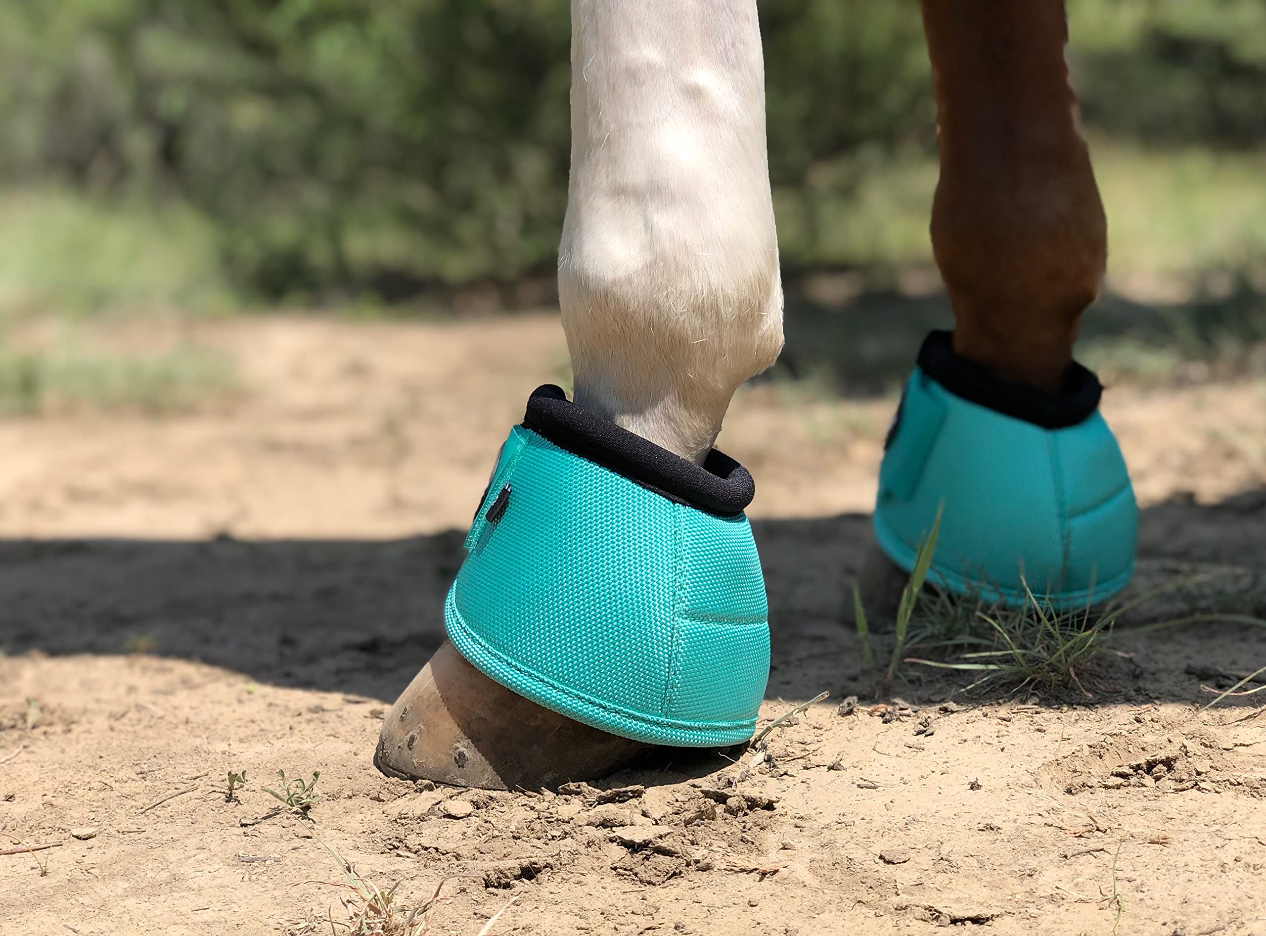 TGW RIDING 2520D Horse Bell Boots No-Turn Horse Bell Boots, Equine Ballistic Hoof Overreach Bell Boot, Pair (Mint, S)