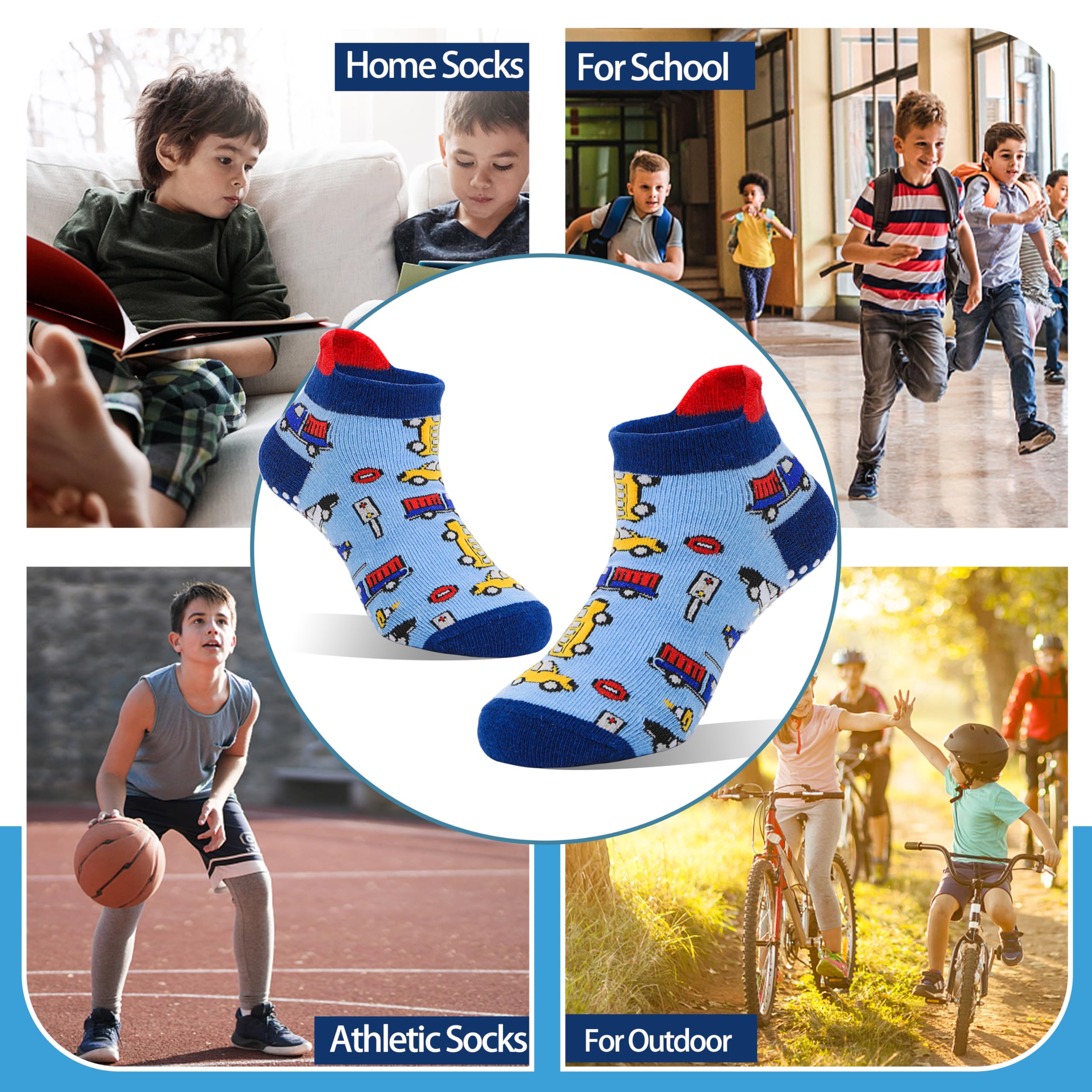 Welwoos Stoppersocken Kinder Baby Mädchen Rutschfeste Anti-Rutsch Kurze Einhorn Baumwolle Kleinkind Socken 9 Paare