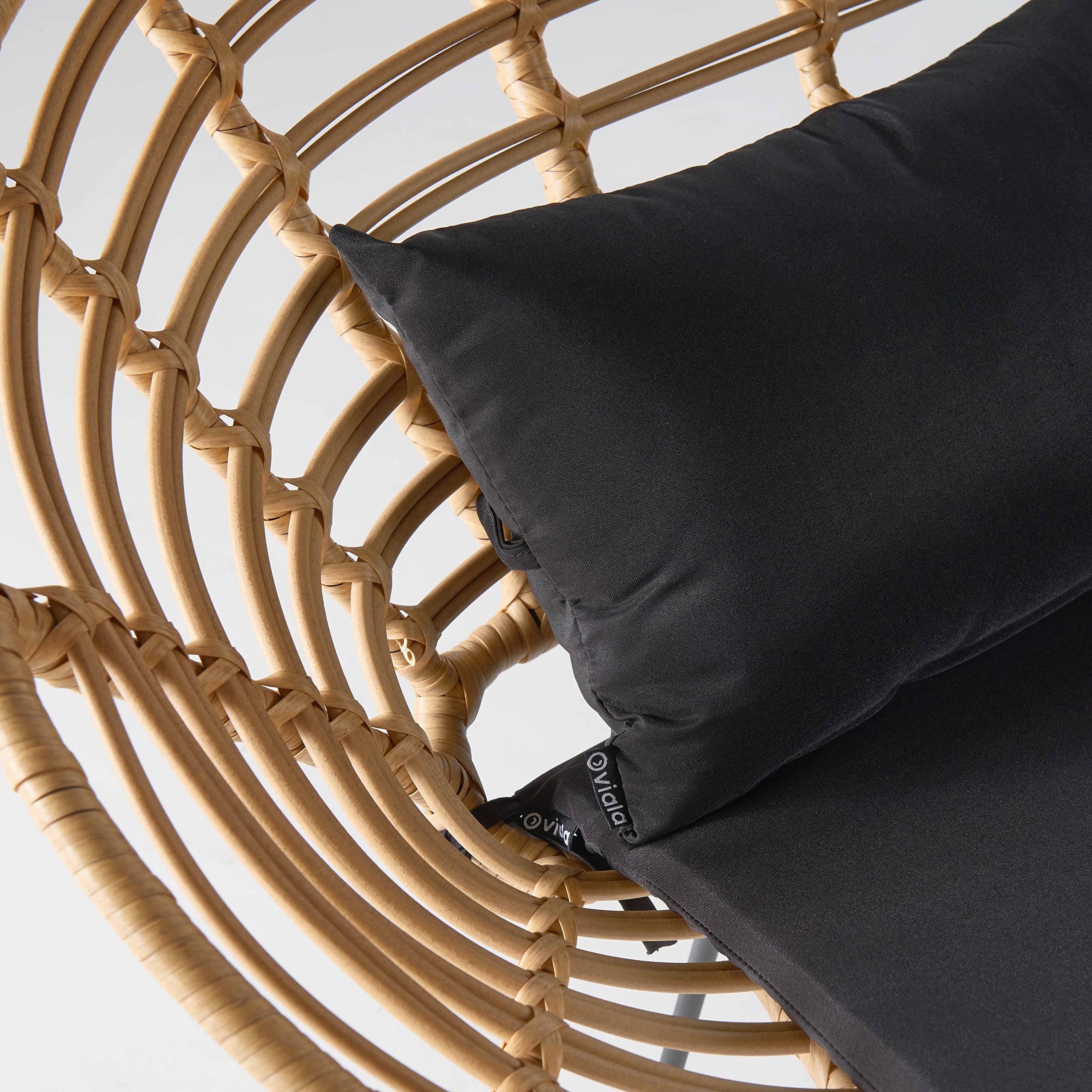 Oviala Lot de 2 fauteuils de Jardin Rond en résine tressée