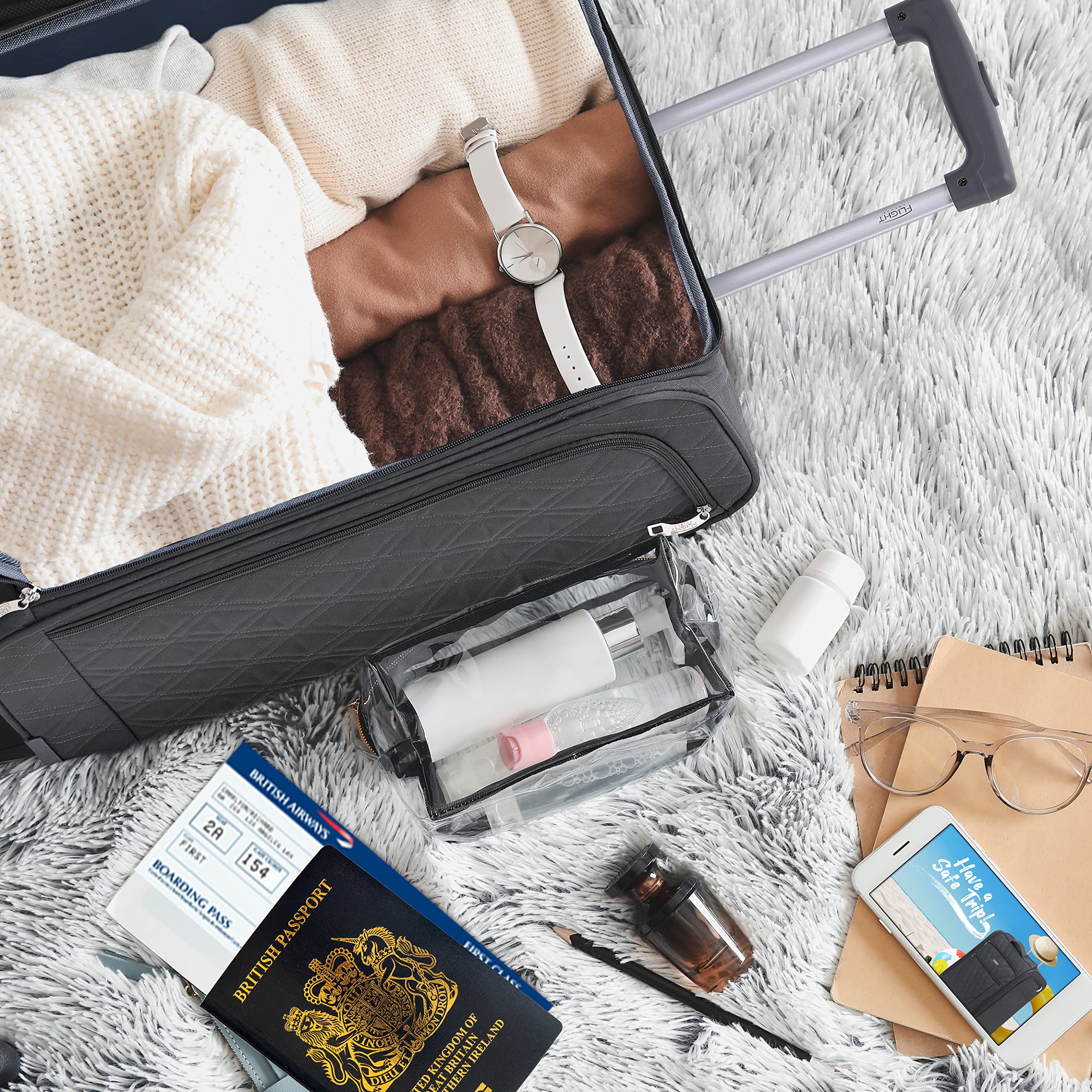 Flight Knight 56 x45x25cm easyJet & Air France Grand Bagage A Main Approuve Et Teste Taille Maximale - 2 Roues - Valise De Cabine en Textile Ultra Legere Et Durable