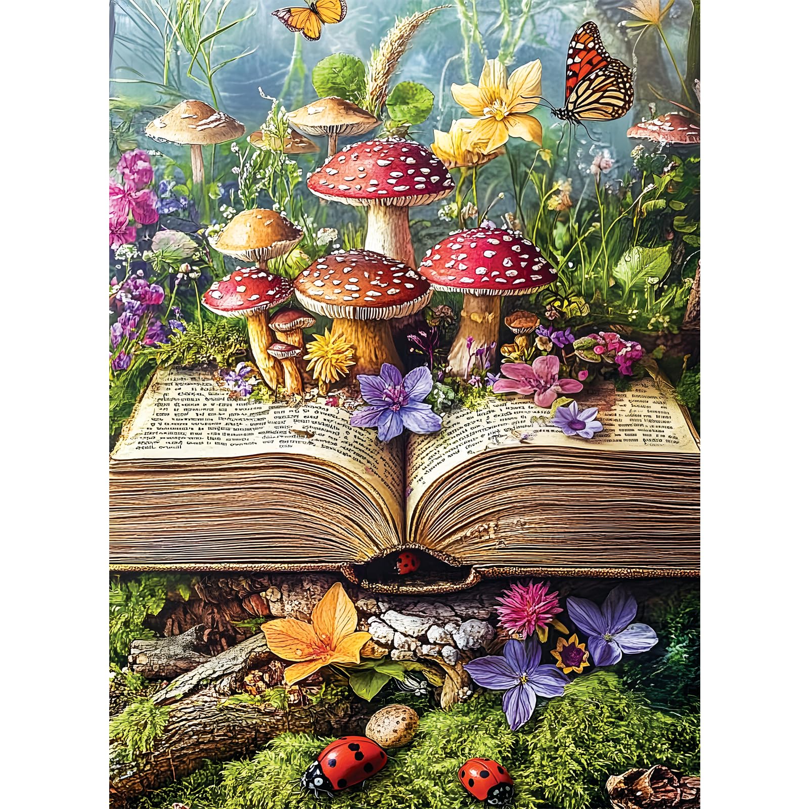 500 Piece Jigsaw Puzzles for Adults, Colorful Fantasy Mushroom Book Puzzles for Adults, Fun and Challenging Puzzle for Family Time, Relaxing Gift for Adults, Kids, Seniors, 20.5 x 15 in
