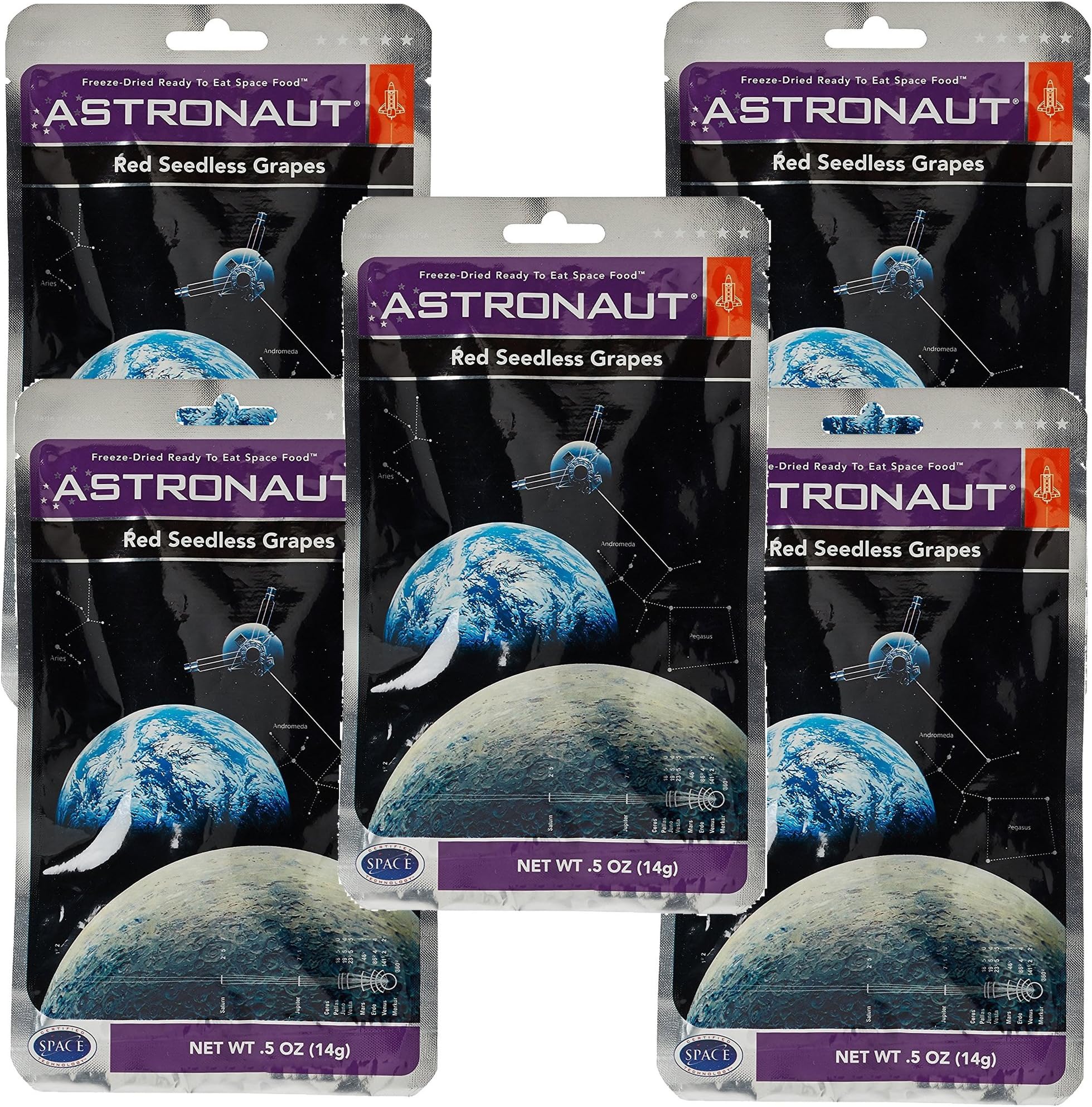 Astronaut Foods 5 Pack - Freeze Dried Grapes