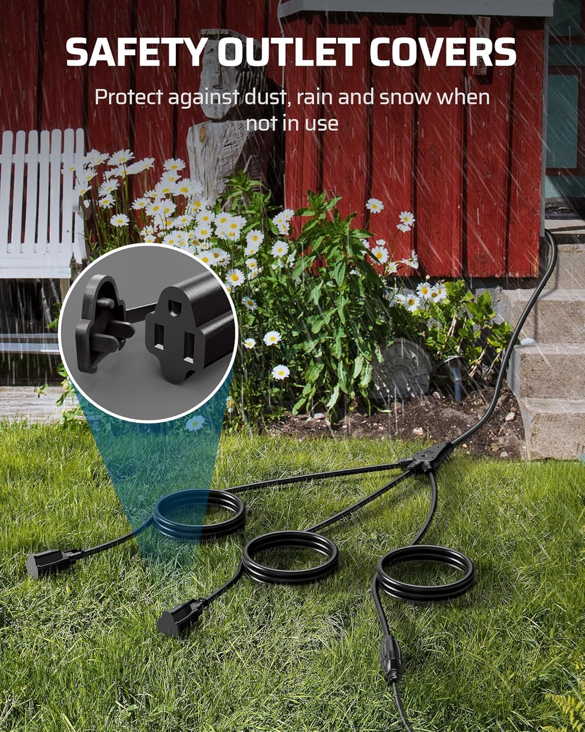 DEWENWILS Outdoor Remote Control Outlet and Outdoor Extension Cord