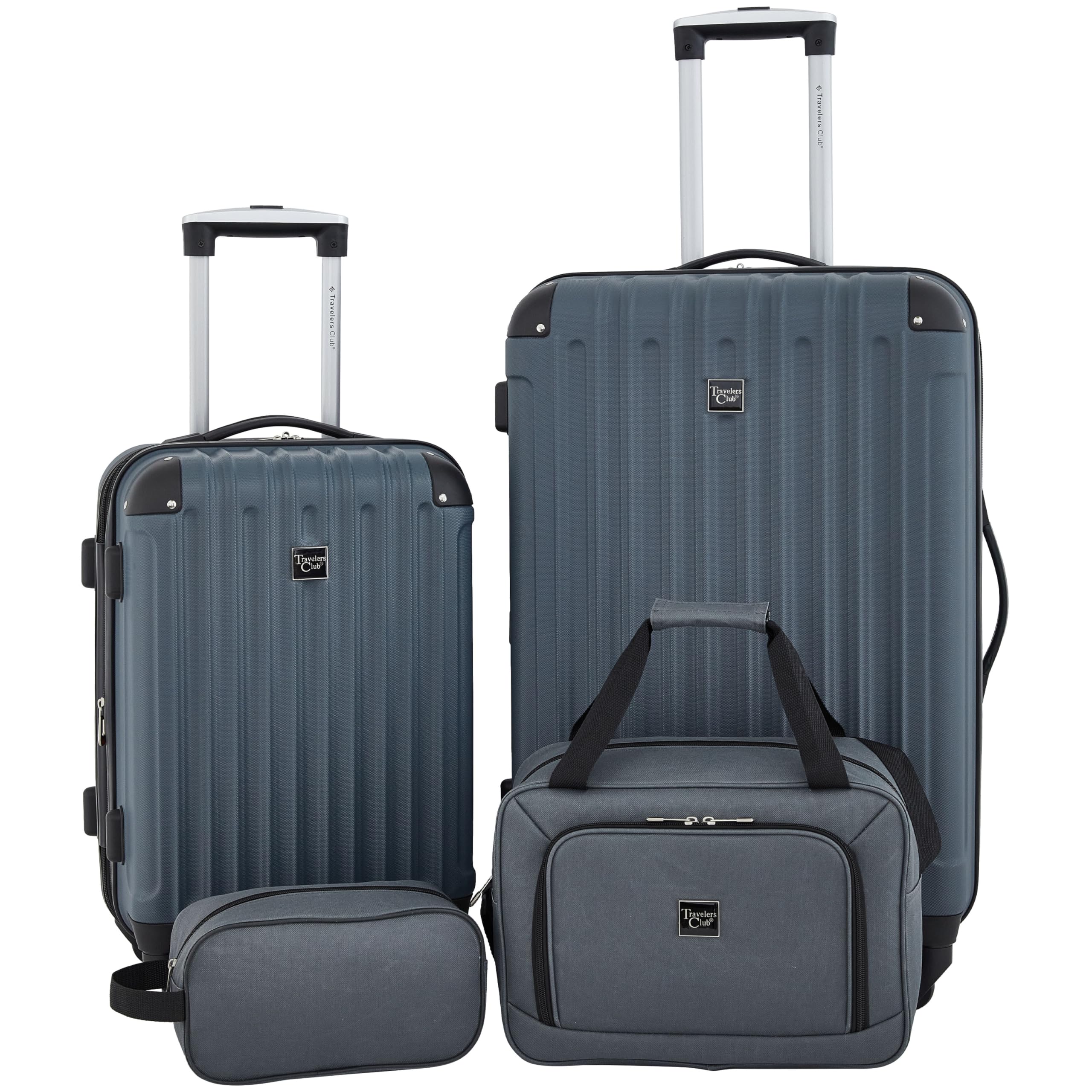 Travelers Club Midtown Hardside Luggage Travel, Slate, 4-Piece Set