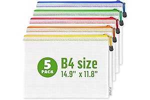 5 Pack Large Plastic Zipper Pouches B4 (12x15in) for Puzzle & Board Game Storage