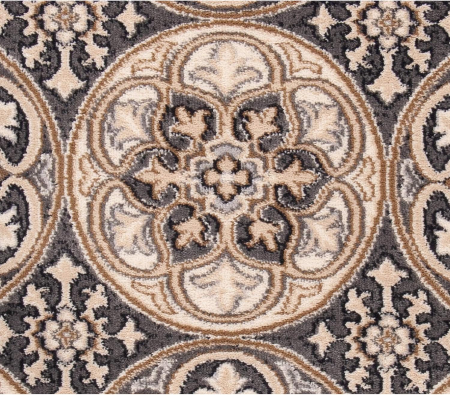 SAFAVIEH Lyndhurst Collection Runner Rug - 2'3" x 6', Light Grey & Beige, Floral Design, Non-Shedding & Easy Care, Ideal for High Traffic Areas in Living Room, Bedroom (LNH341B)