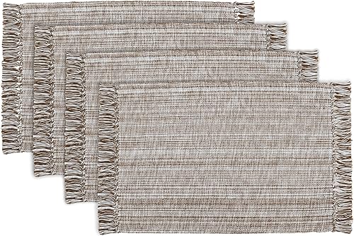 Miniatura 6 de PurpleEssences - Juego de 4 manteles individuales con flecos, 100% algodón, 13 x 19 pulgadas, manteles gruesos y duraderos para mesa de comedor,