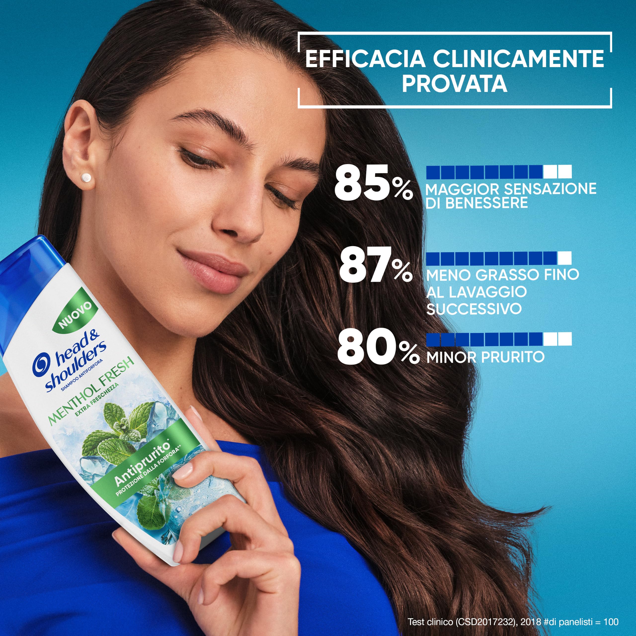 Head & Shoulders Menthol Fresh Shampoo Antiforfora 250ml Formato Convenienza X6, Uso Quotidiano. Fino al 100% Protezione dalla Forfora. Clinicamente Testato. Tutti i Tipi di Cute e Capelli