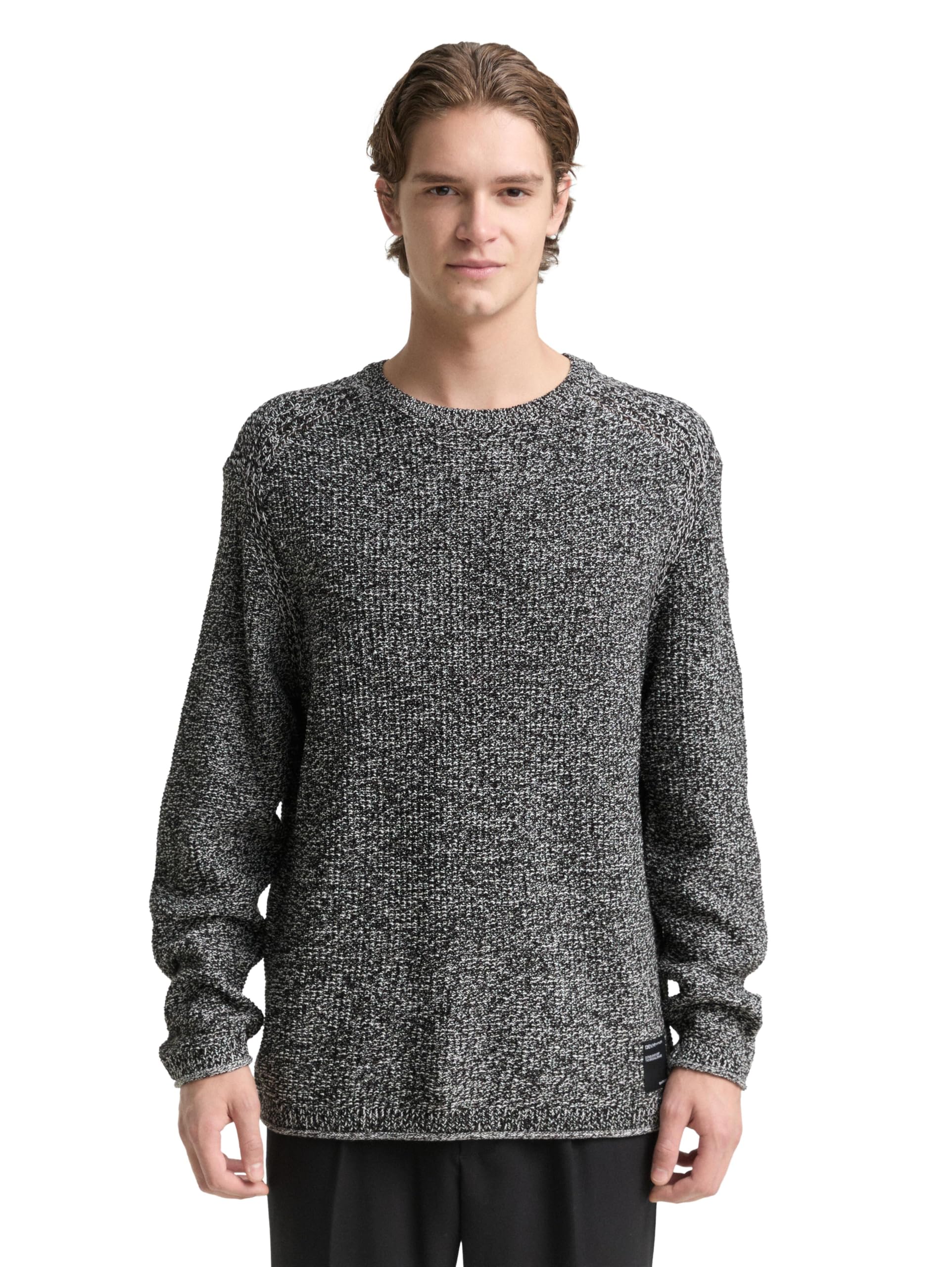 TOM TAILOR Denim Herren 1049223 Strickpullover in Melange-Optik