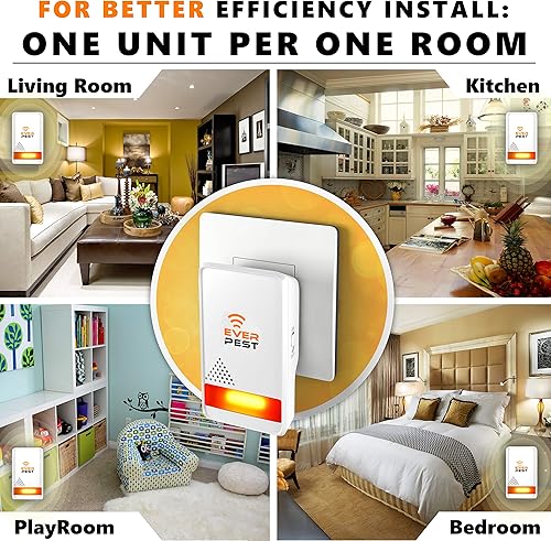 Miniatura 5 de Repelente de plagas ultrasónico enchufable  Defensor electrónico de control de insectos  Paquete de 2 arañas pulgas roedores mosquitos polillas