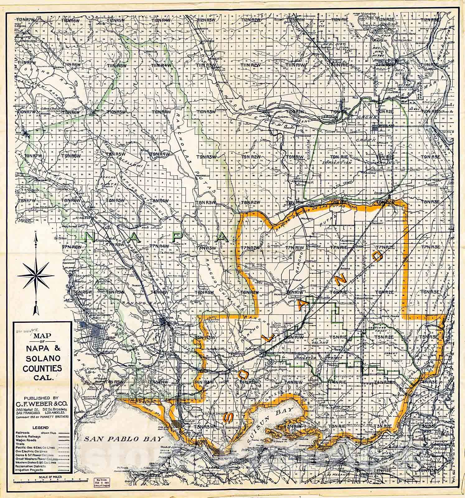 Amazon.com: Historic 1913 Wall Map - Map of Napa & Solano Counties, Cal.  36in x 36in: Posters & Prints