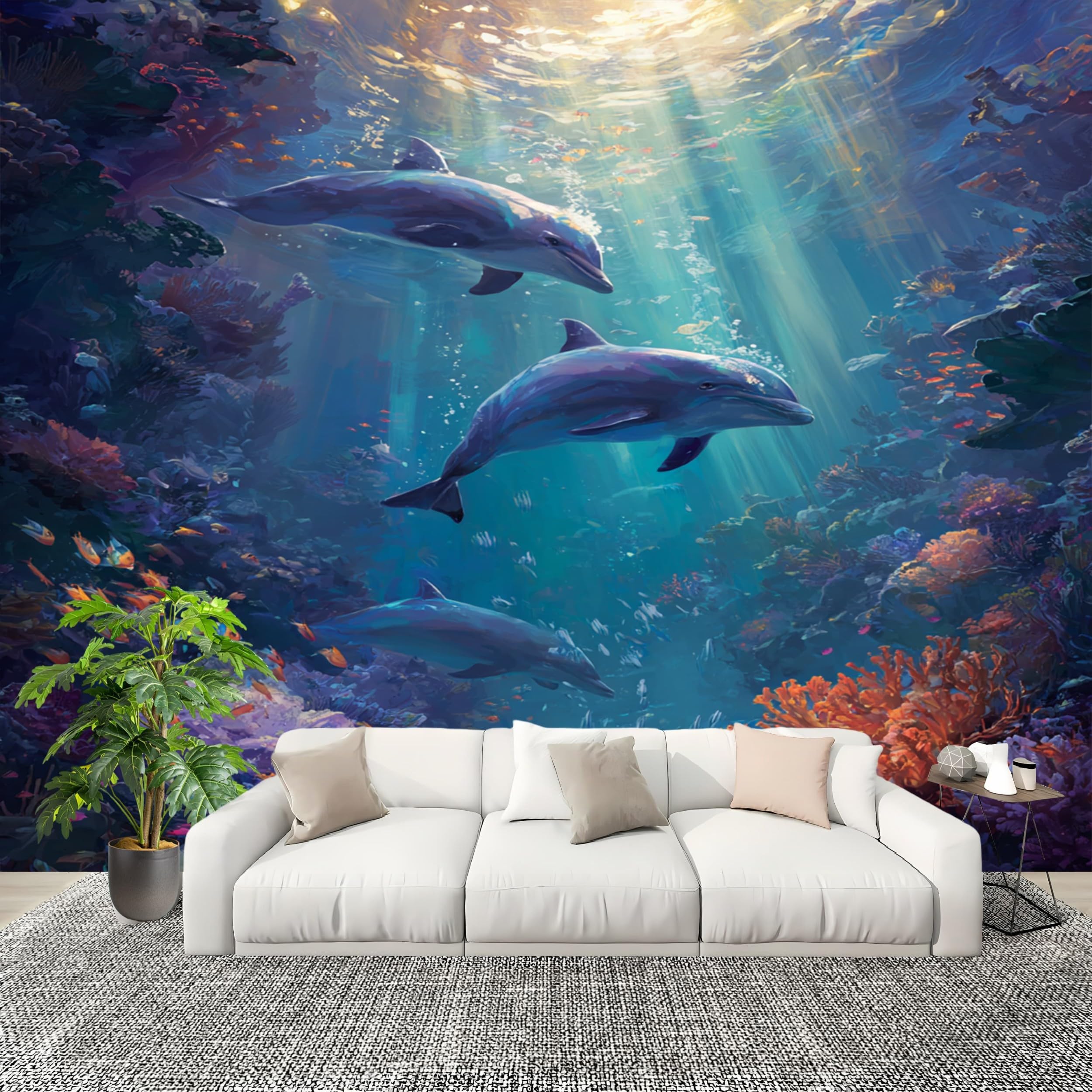 Poster Mural Océan 3D pour Chambre d'Enfants | Grand Papier Peint Coloré
